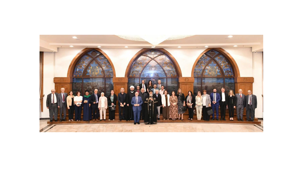 His Holiness Pope Tawadros II Receives the MECC Secretary General Professor Michel Abs, and the Delegation of Researchers