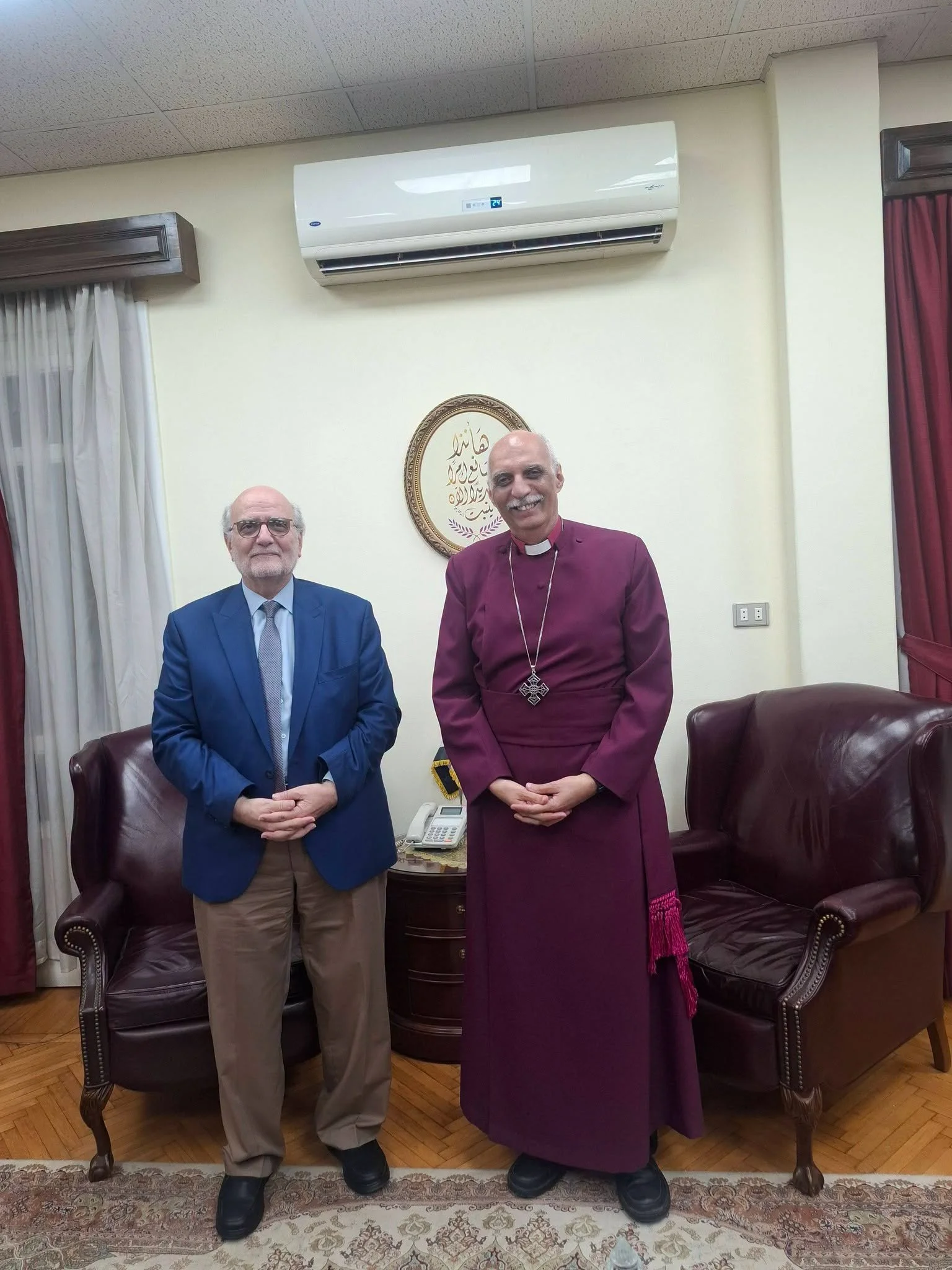 The MECC Secretary General Professor Michel Abs Visits His Eminence Archbishop Samy Fawzy Shehata, Archbishop of the Episcopal Church in Egypt, North Africa, and the Horn of Africa