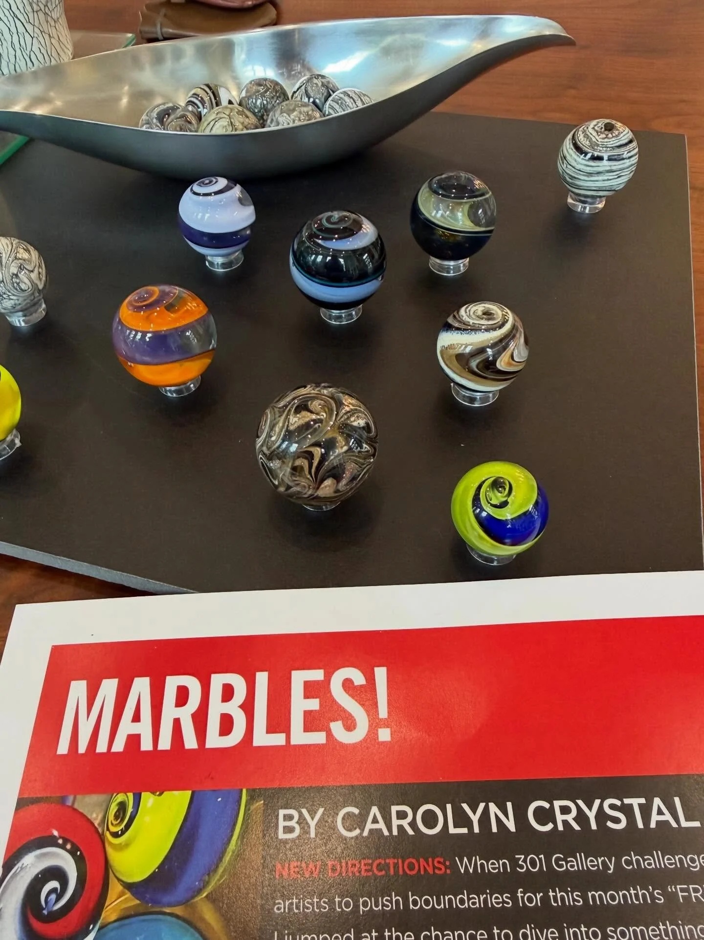 =======
NEW FRESH Art Carolyn Crystal&rsquo;s latest creation! Marvelous Marbles! 
:
New works in the gallery today! : All of our artists pour heart and soul into every piece of artwork, you can see it and feel it! Come in and look!
:=:
OVER 50 ARTIS