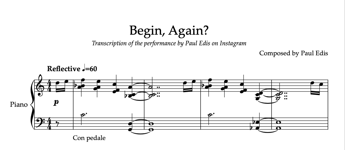 Begin, Again?
