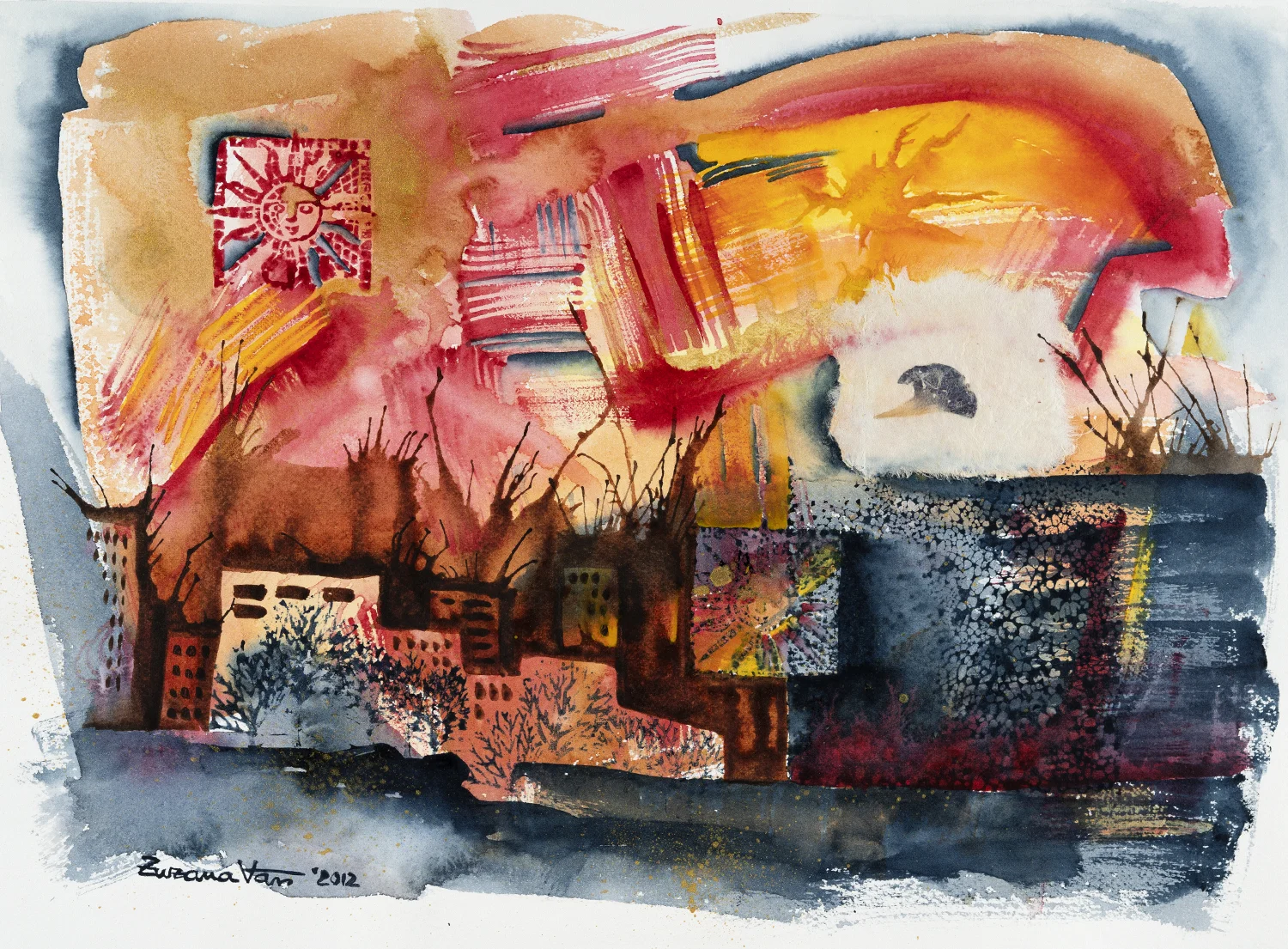 Sunset in City