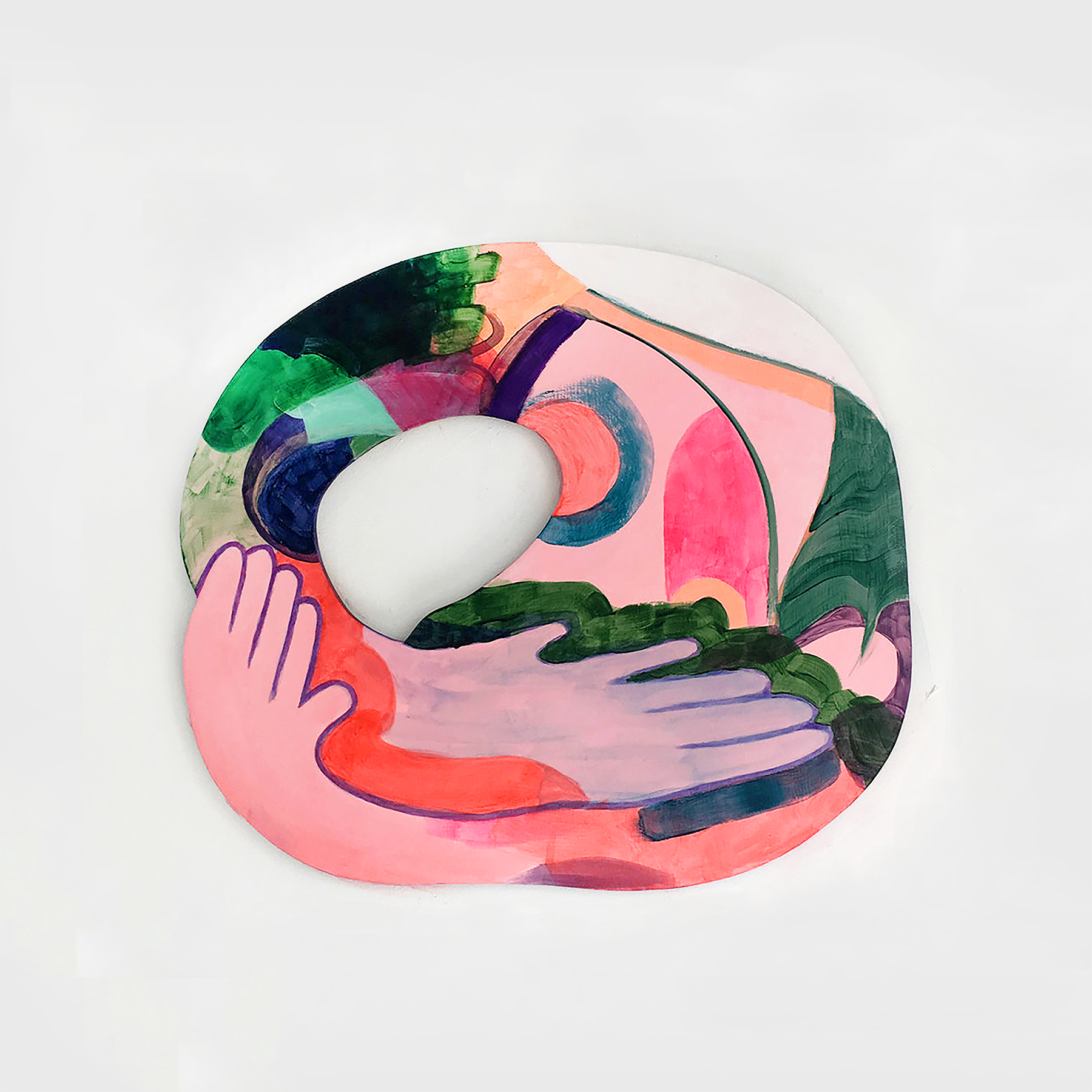  Foxglove , 2018, acrylic on shaped panel, 24 x 30 inches