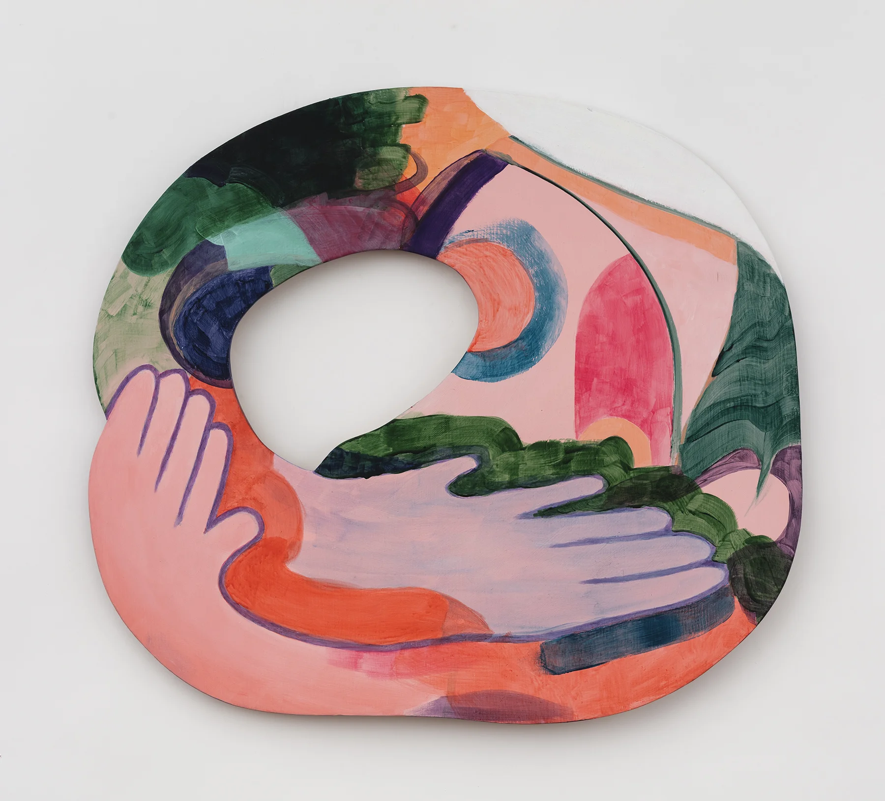 Foxglove 2018 Acrylic on shaped panel 20” x 22”