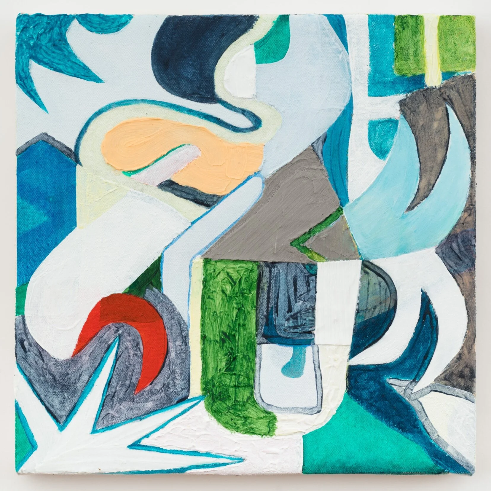 Sideways 2019 Acrylic on canvas 12 x 12 inches