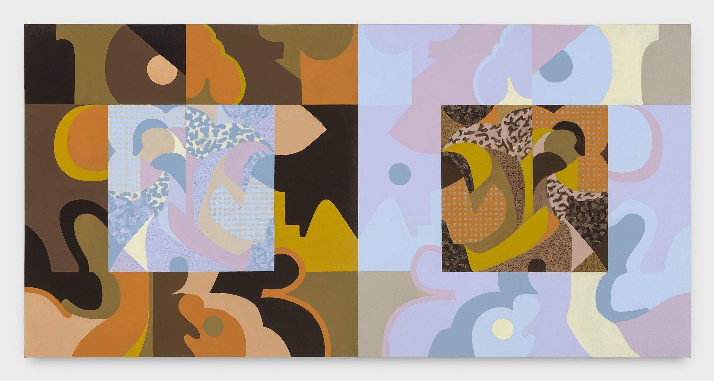   Moonseed (Sisters)  2021 acrylic on linen 32 x 64 (diptych) 