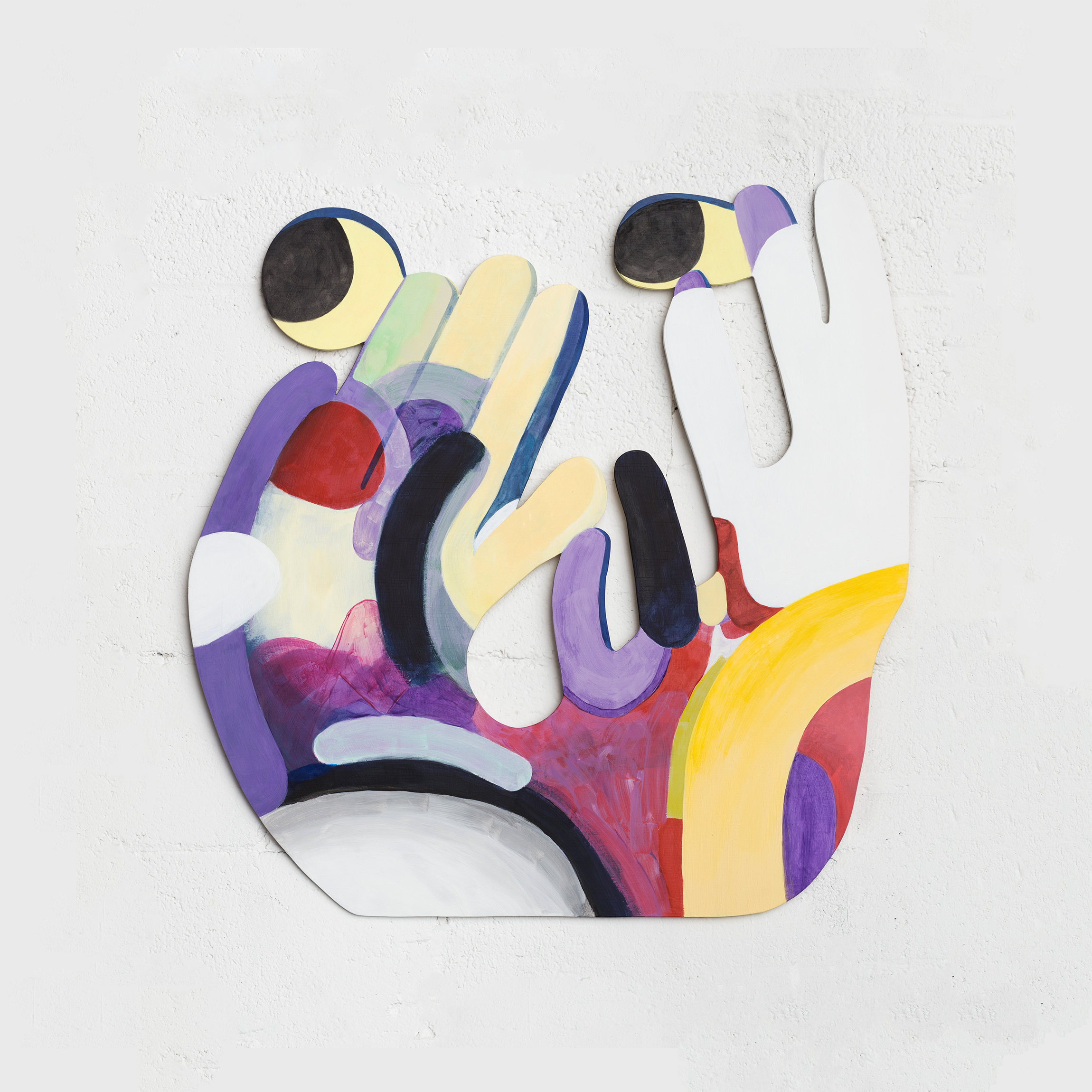  Great Horned , 2018, acrylic on shaped panel, 47 x 47 inches