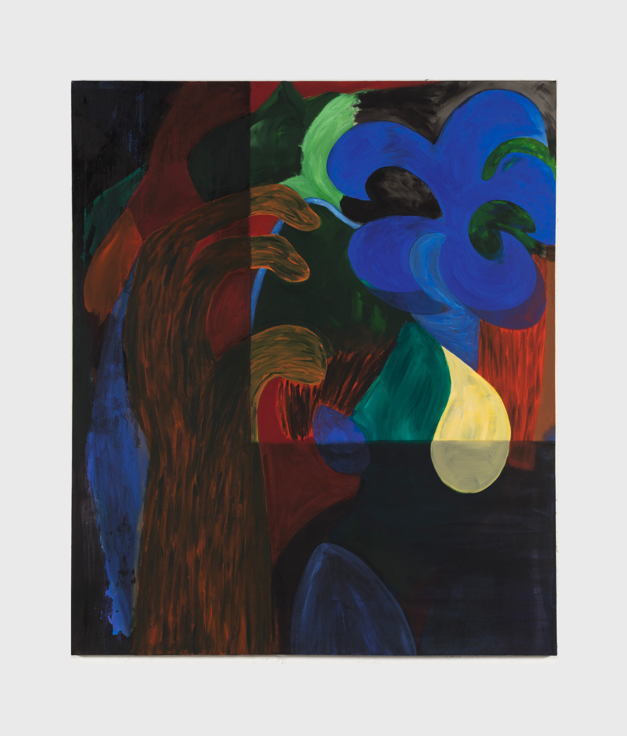  Eyes like caves , 2019, acrylic on canvas, 75 x 63 inches