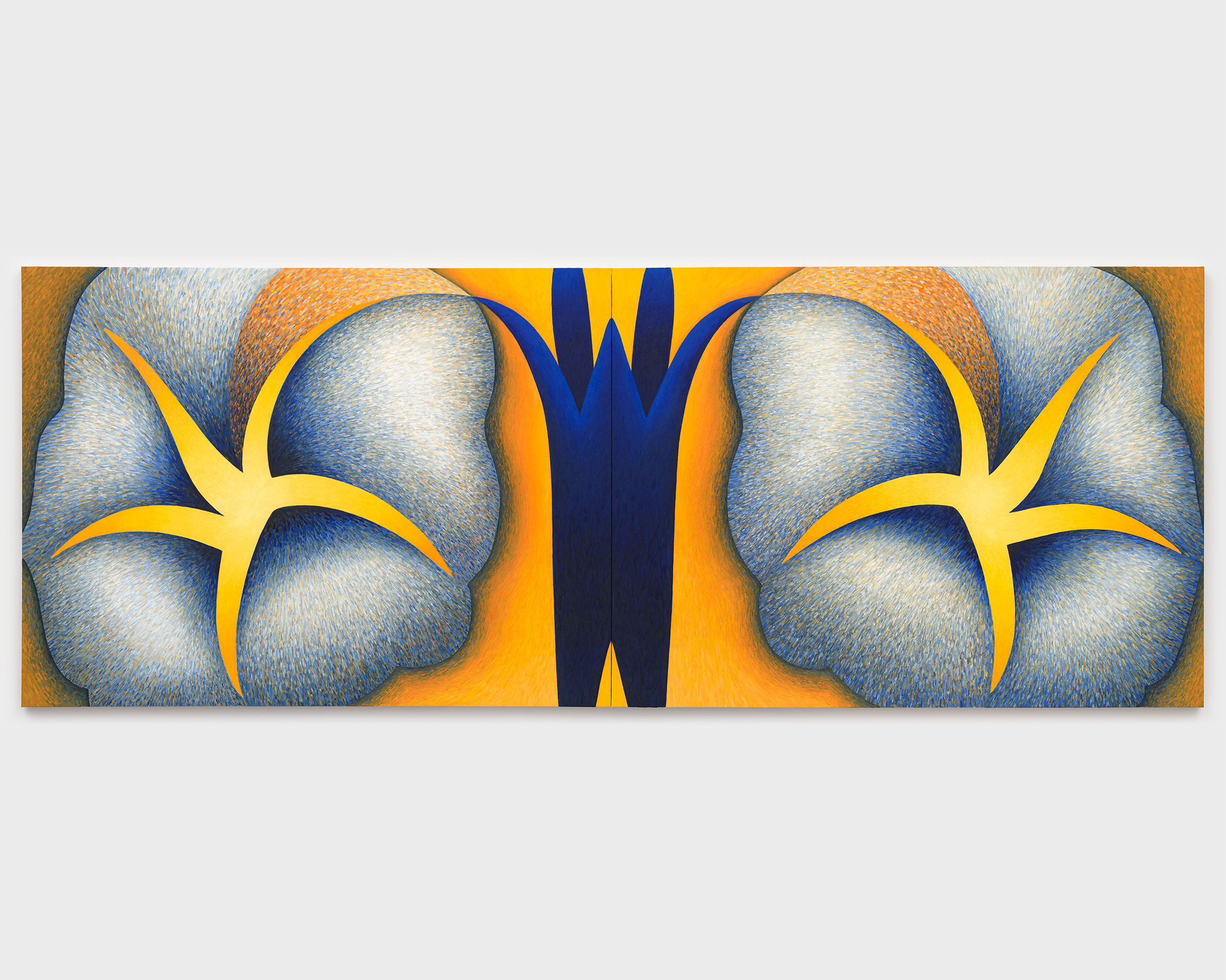  Under my tongue , 2026, oil on linen, 48 x 128 inches