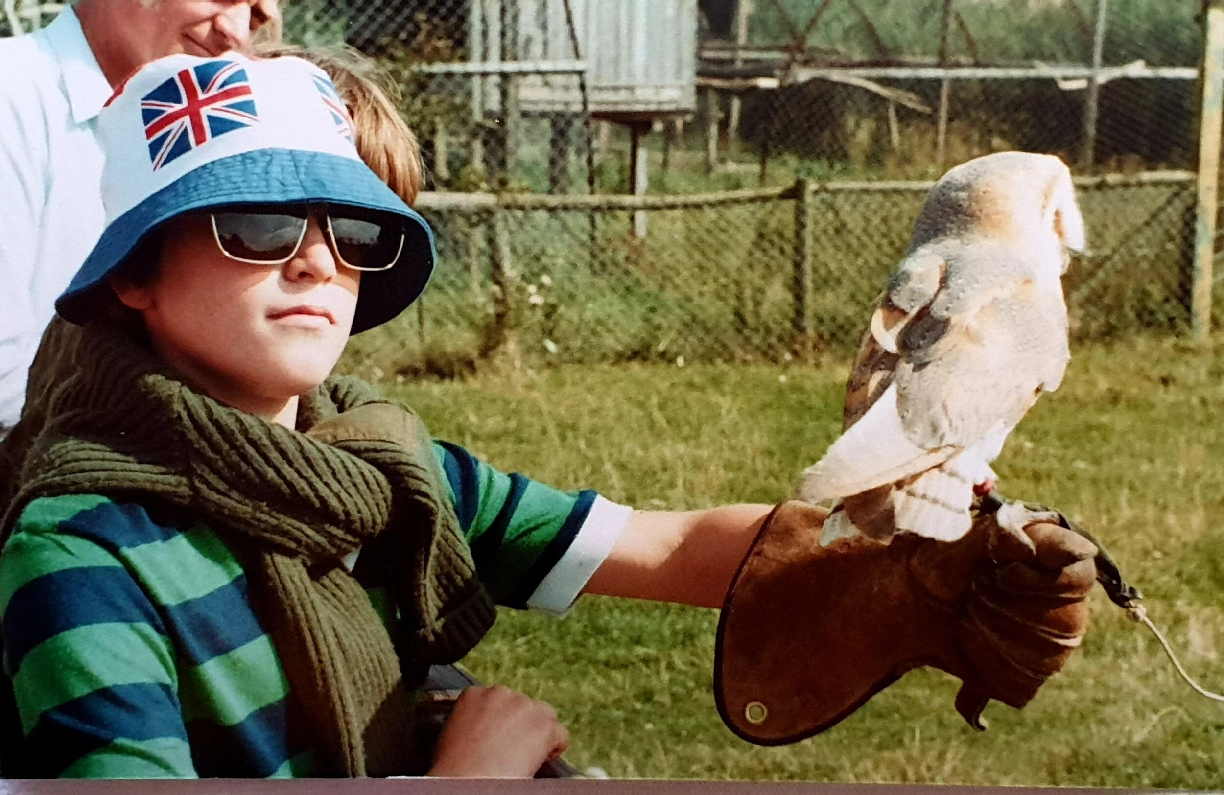 Me with a barn owl at the Hawk Conservancy, Andover circa 1982!