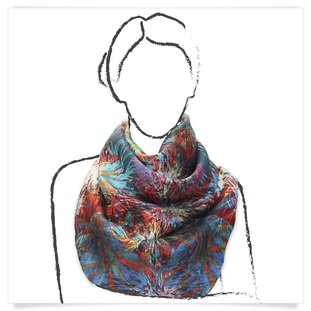 Wildflower Abstract Silk Square