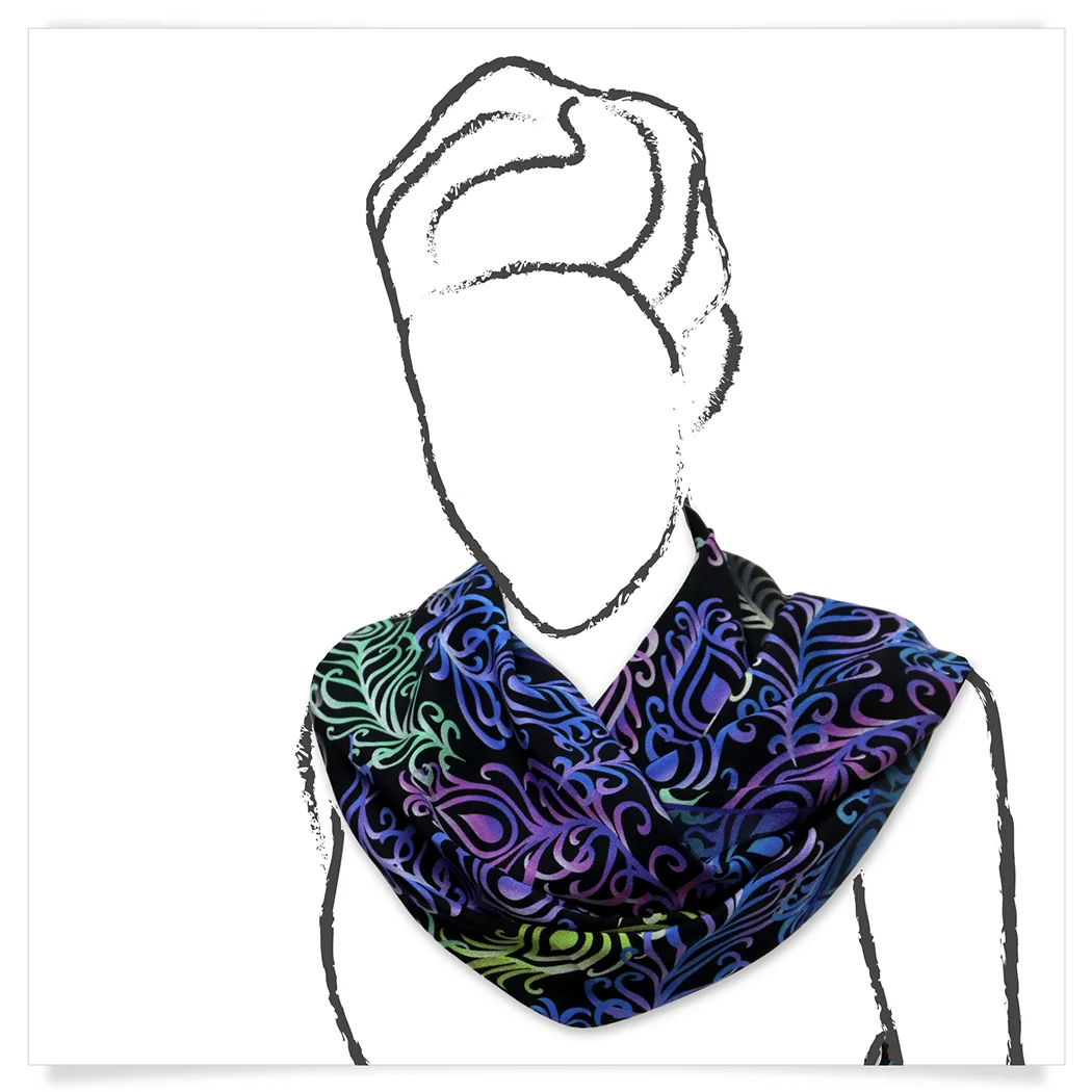 Peacock Reverie Silk Oblong