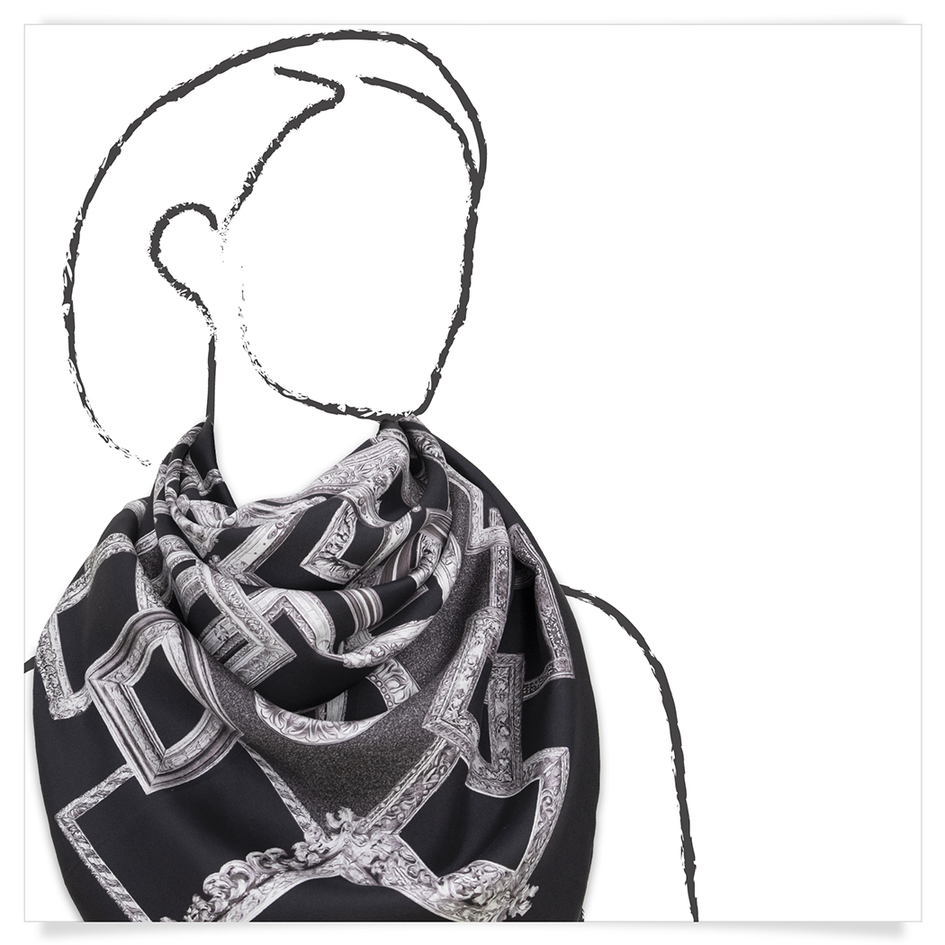 Frame Silk Square Scarf