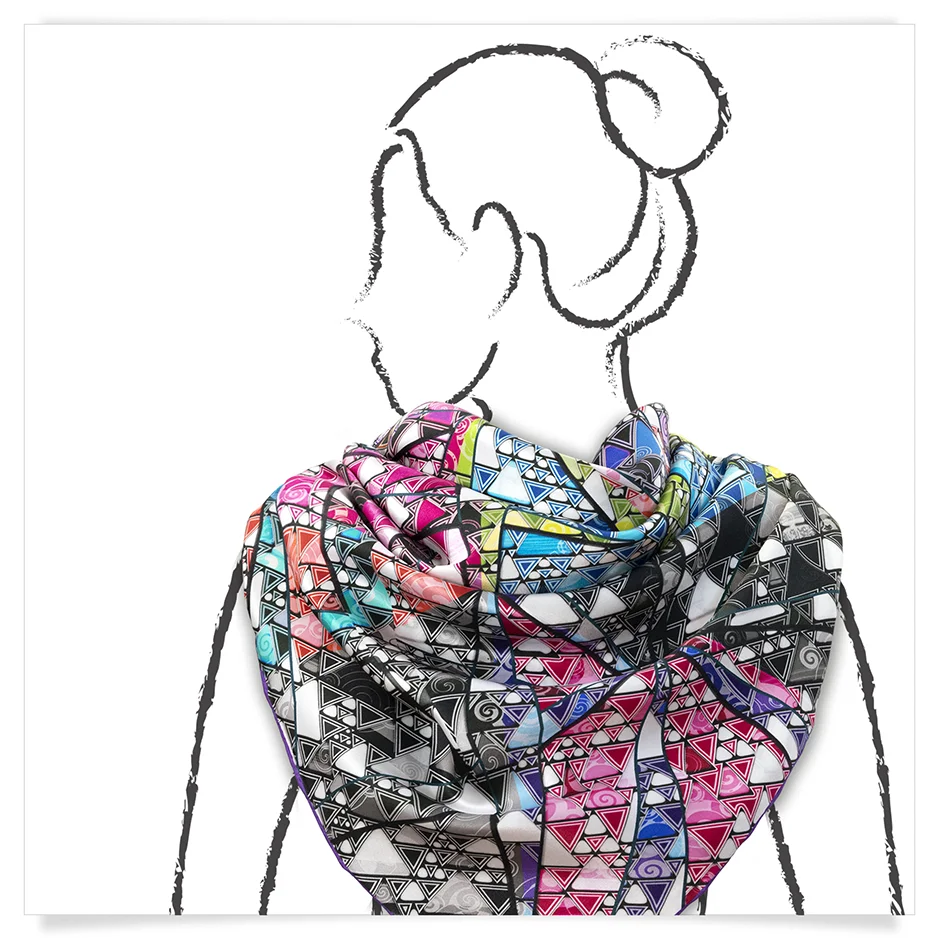 Modern Triangle Silk Square