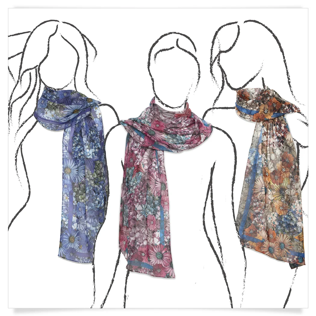 Floral Bouquet Silk Oblong
