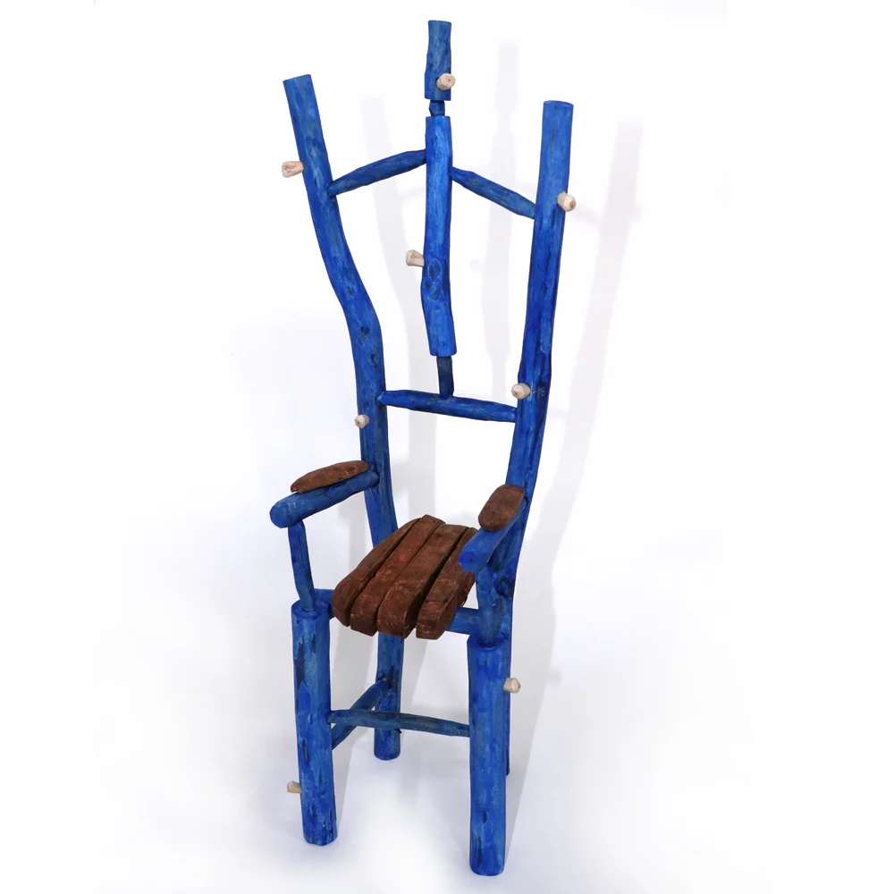 Blue Miniature Chair Sculpture