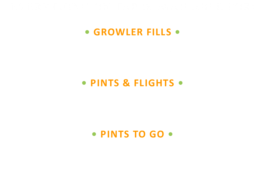 BEER ON TAP in Kitty Hawk — Growlers To Go Craft Beer