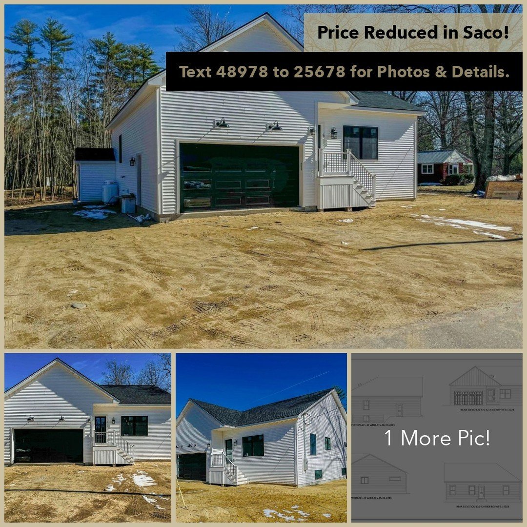 Open House in Saco! 🏡 

👨&zwj;👩&zwj;👧&zwj;👦 For INSTANT ACCESS to all photos, details and more, Text 48978 to 25678 or go to https://www.searchallproperties.com/information/3267590

**Brand New Ranch** Check out this cozy 3-bedroom, 2-bath ranch