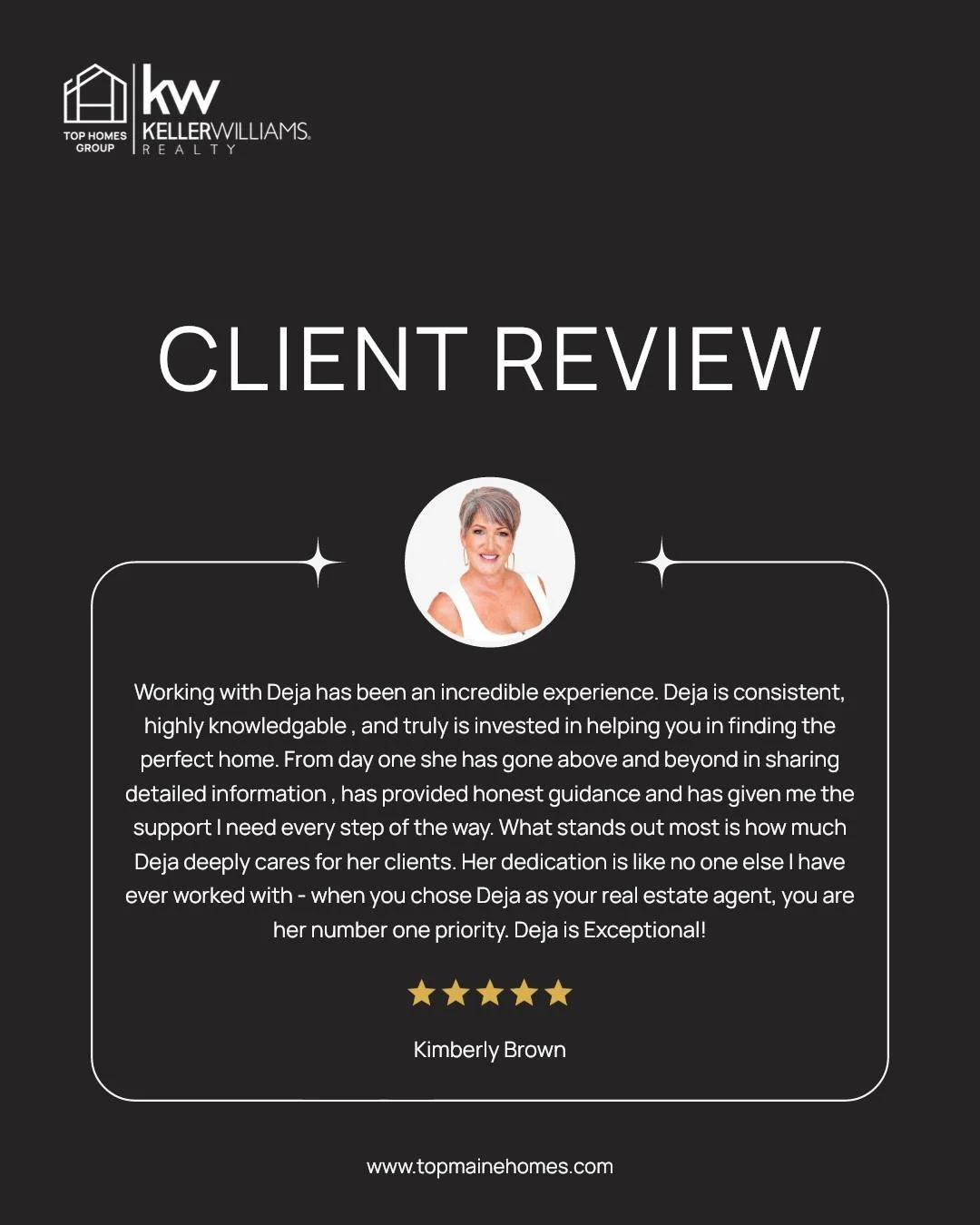 We are so grateful for Kimberly Brown's kind words!

It's our mission to provide honest guidance and support every step of the way, ensuring our clients find their perfect home.

Knowing that our dedication and care have made a difference in Kimberly