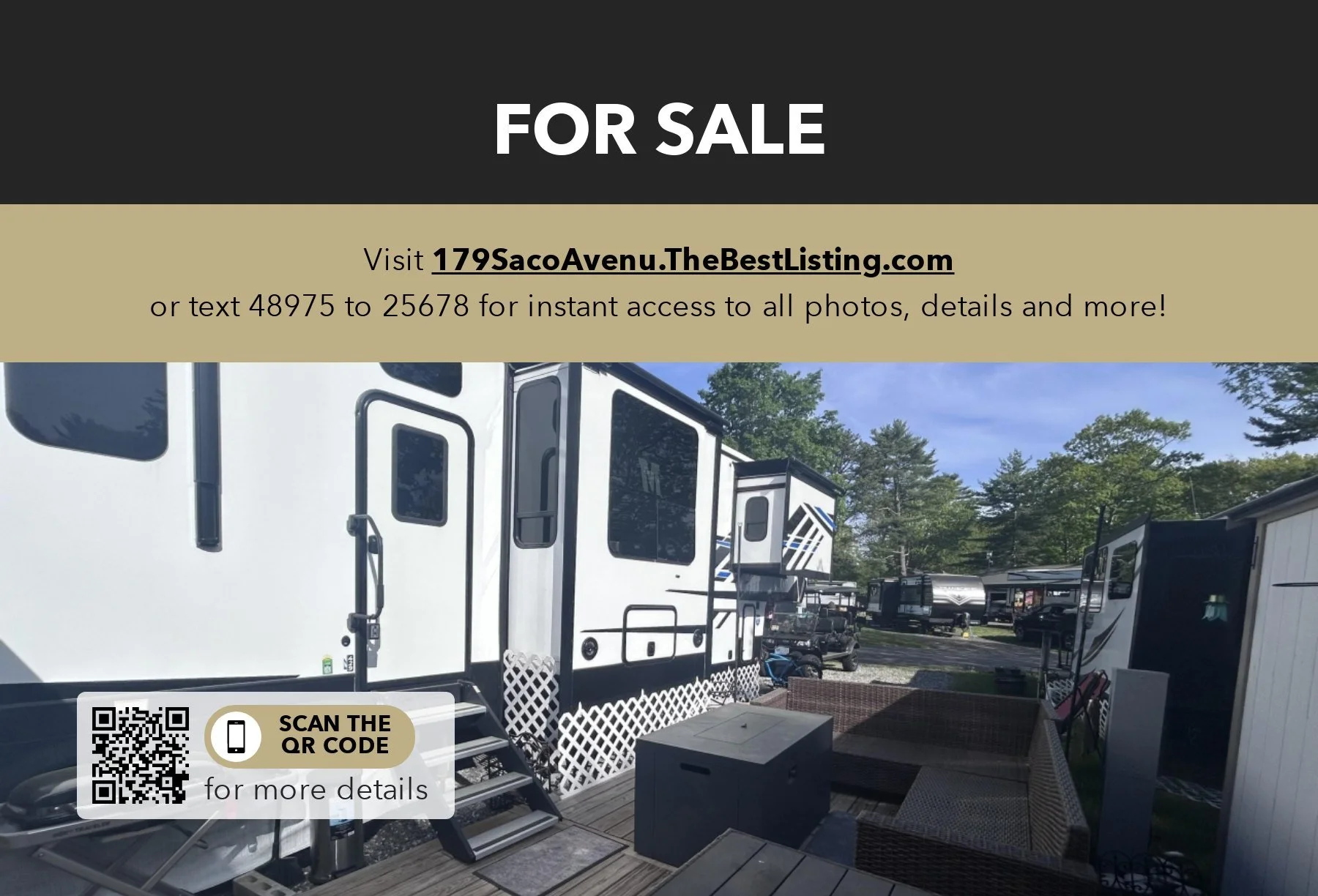 📍 179 Saco Avenue, Old Orchard Beach, ME 

☀️ Your Summer Escape Starts Here!

Looking for the perfect seasonal getaway? This turnkey RV site at 179 Saco Avenue offers an incredible opportunity to enjoy Old Orchard Beach all season long.

✨ Spacious