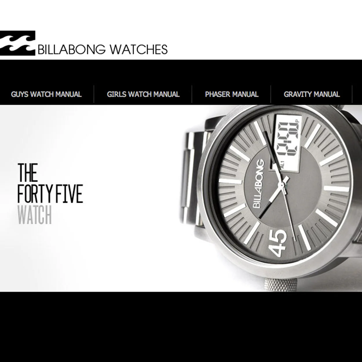 BILLABONG WATCHES ONLINE MANUAL