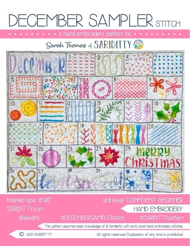 December Calendar Stitch *PDF* Pattern