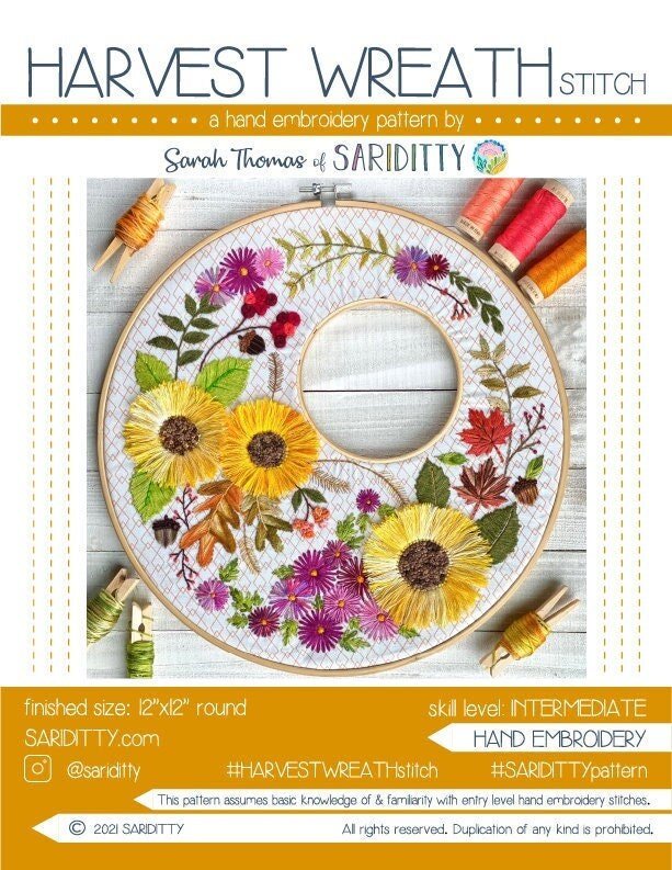 Harvest Wreath Stitch *PDF* Pattern