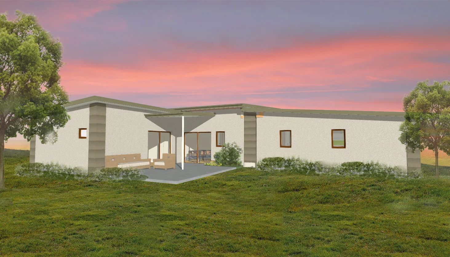 Rear facade and Patio