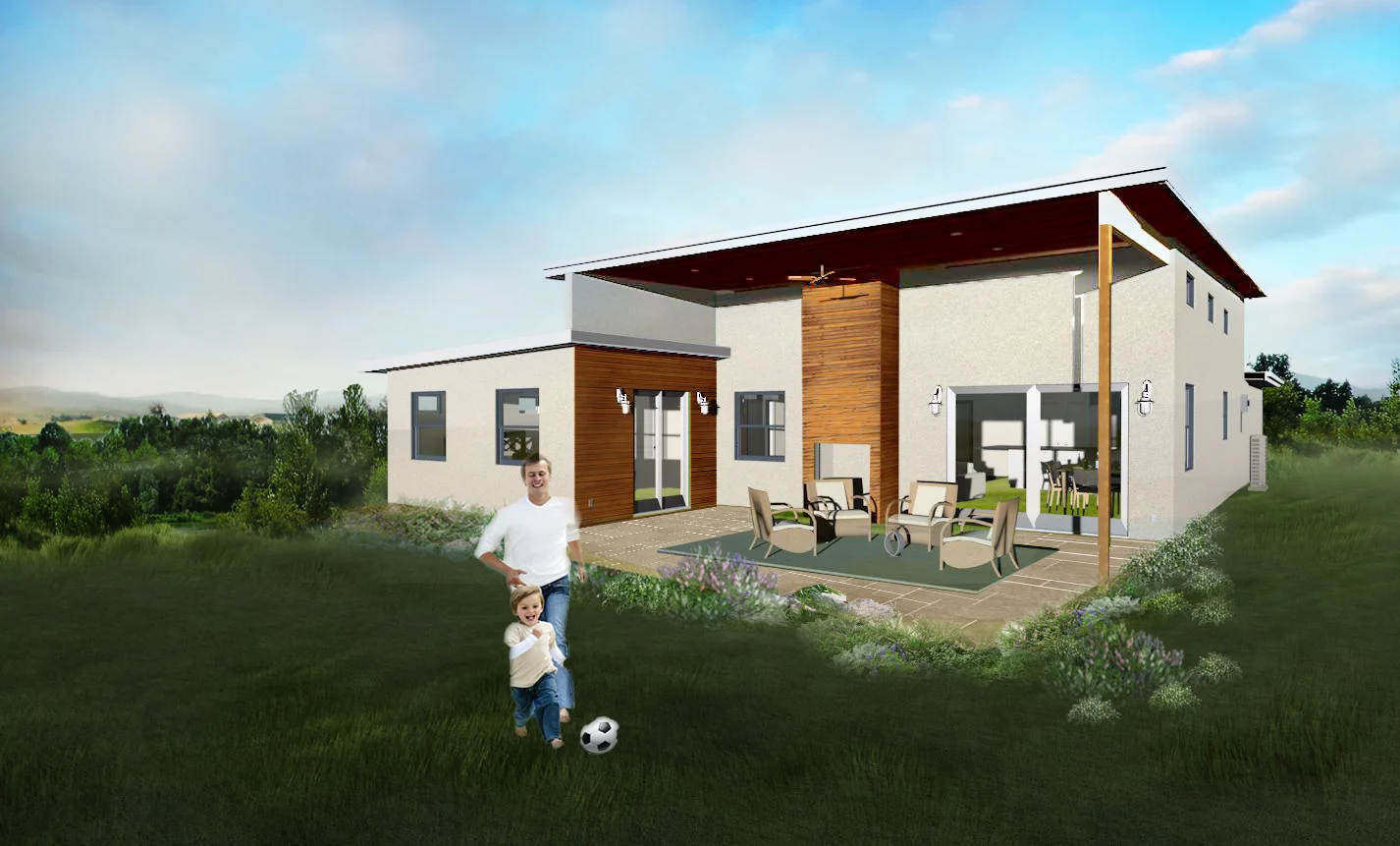 Rear facade and Covered Patio