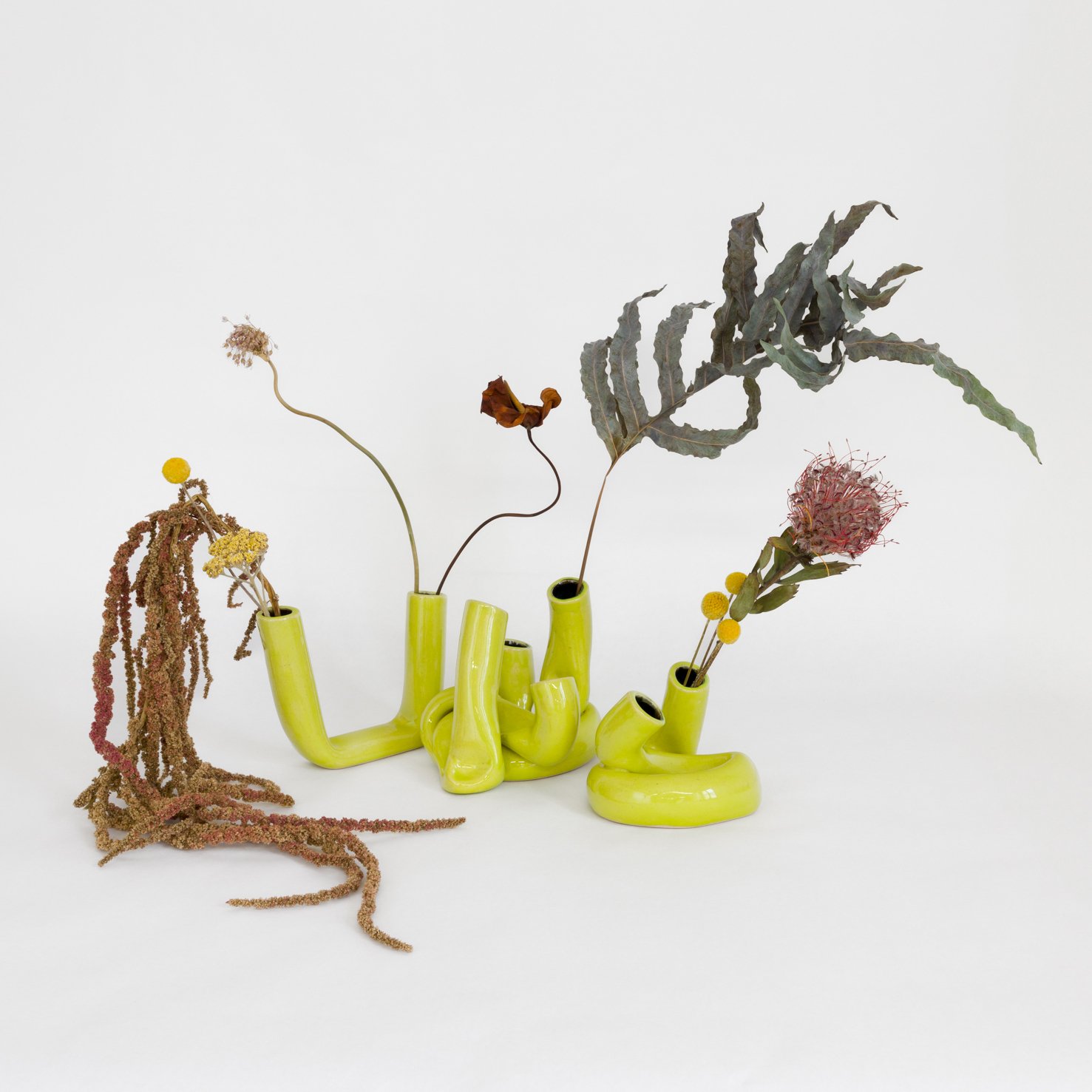 Neon Cartreuse Tube Group Flowers.jpg