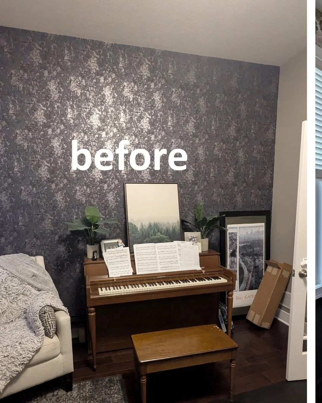 Before and after images of finish carpentry 