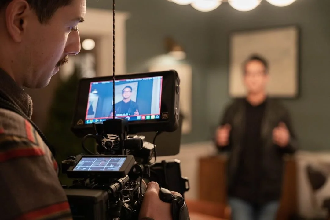 Cody McDonald behind the camera on set
