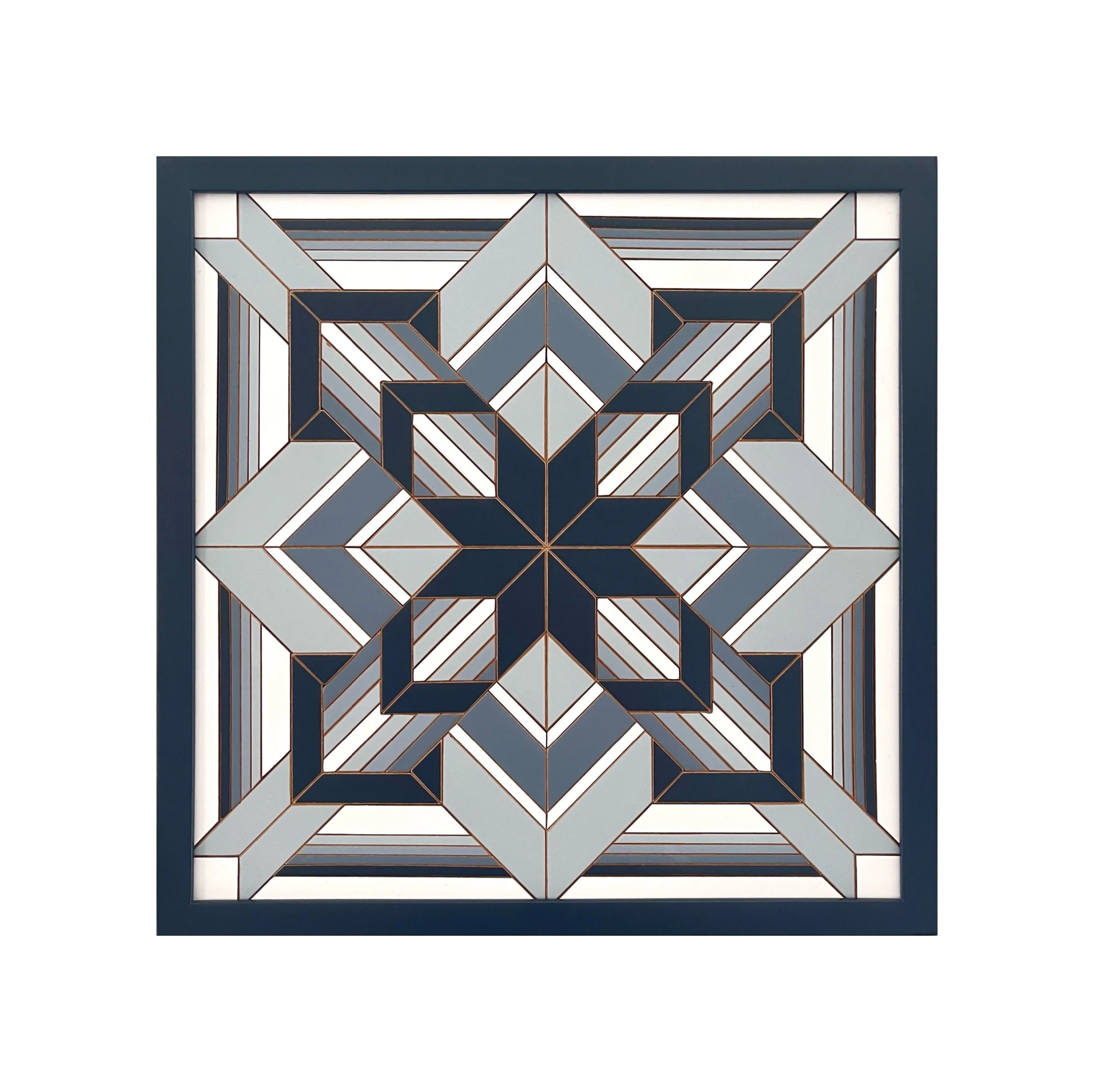 Square Wood Mosaic - Blues