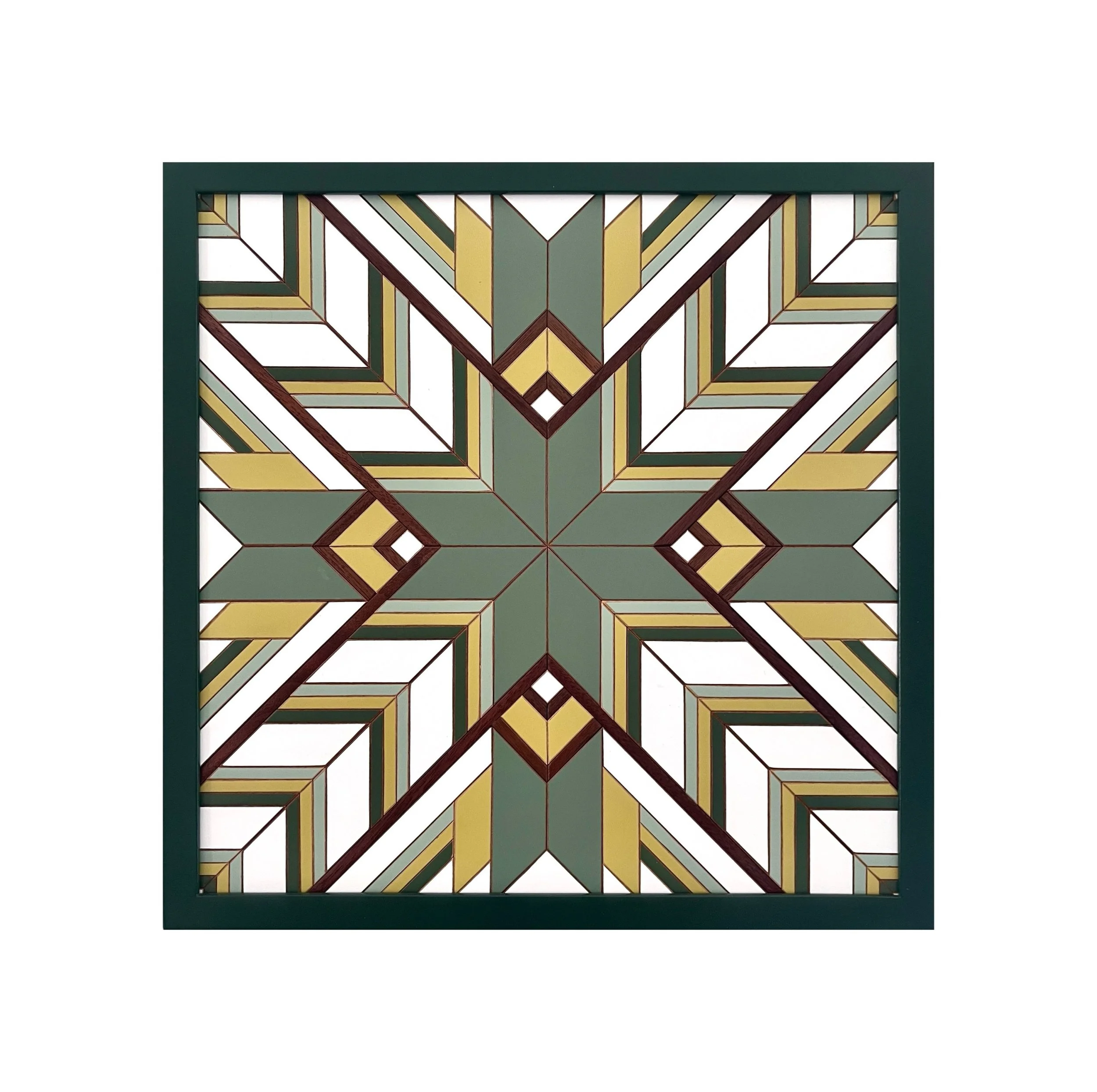 Square Wood Mosaic - Green and Walnut