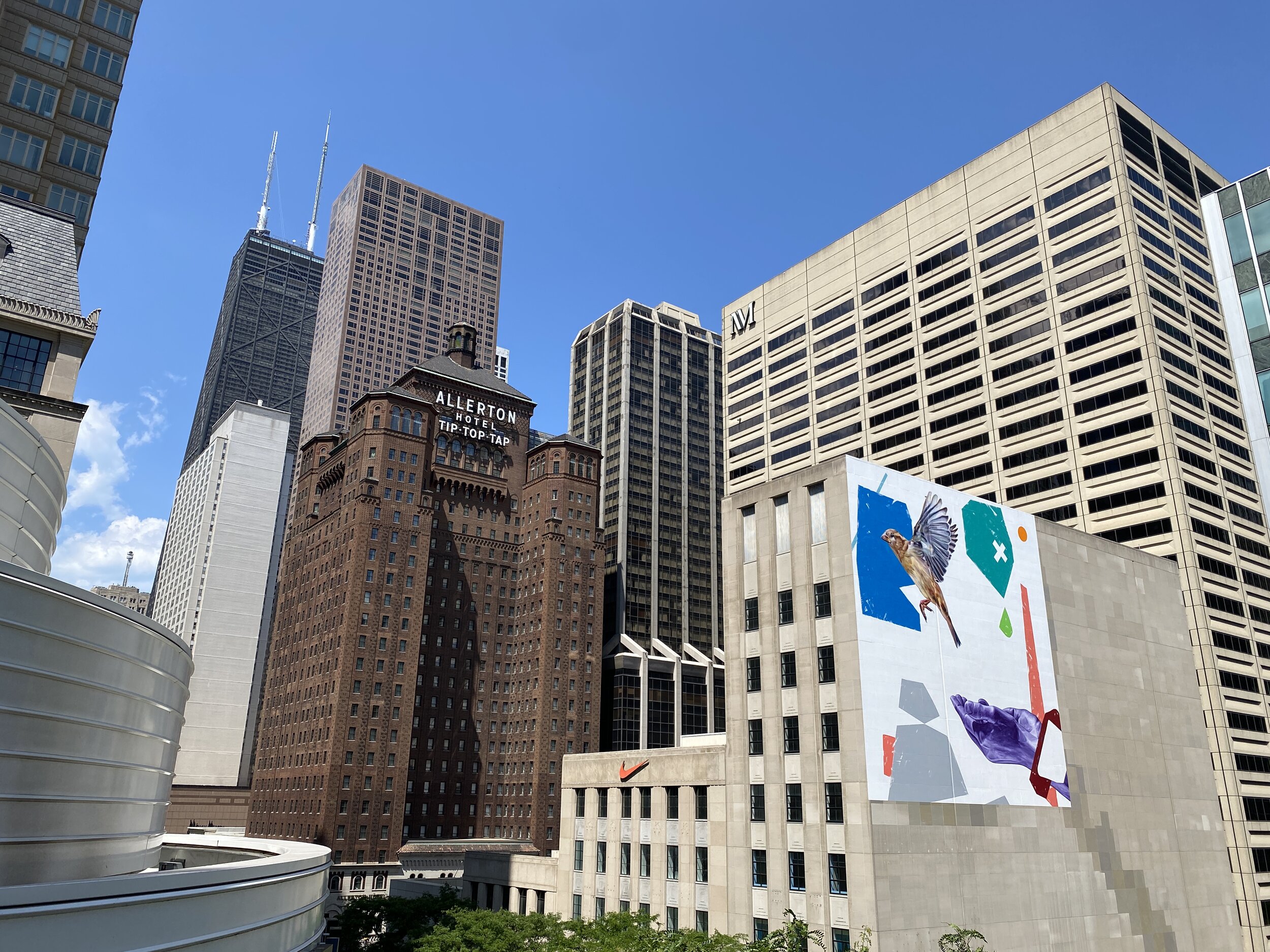 view of Michigan Ave from the terrace