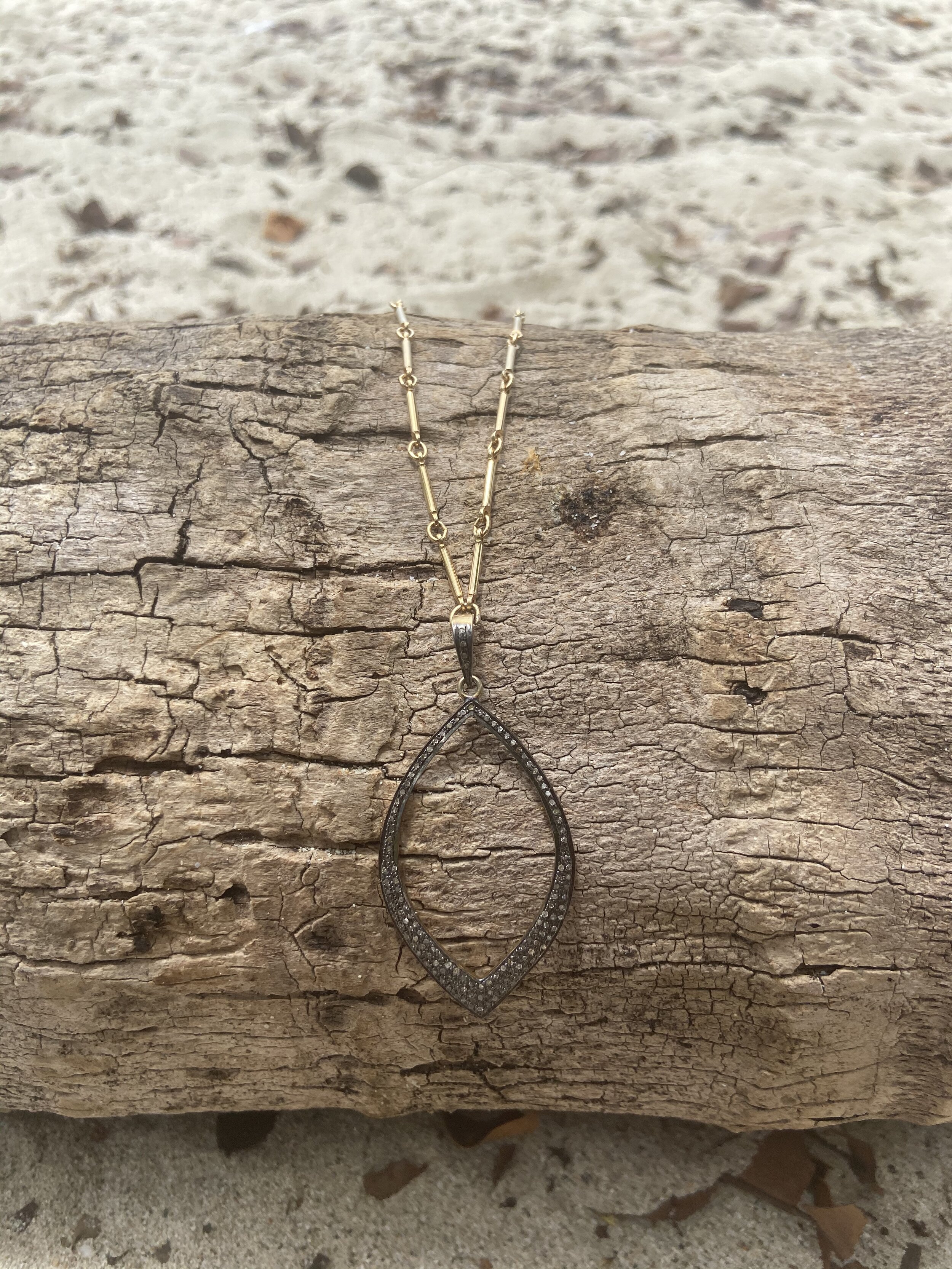 Vintage Gold and Pavé Diamond Necklace