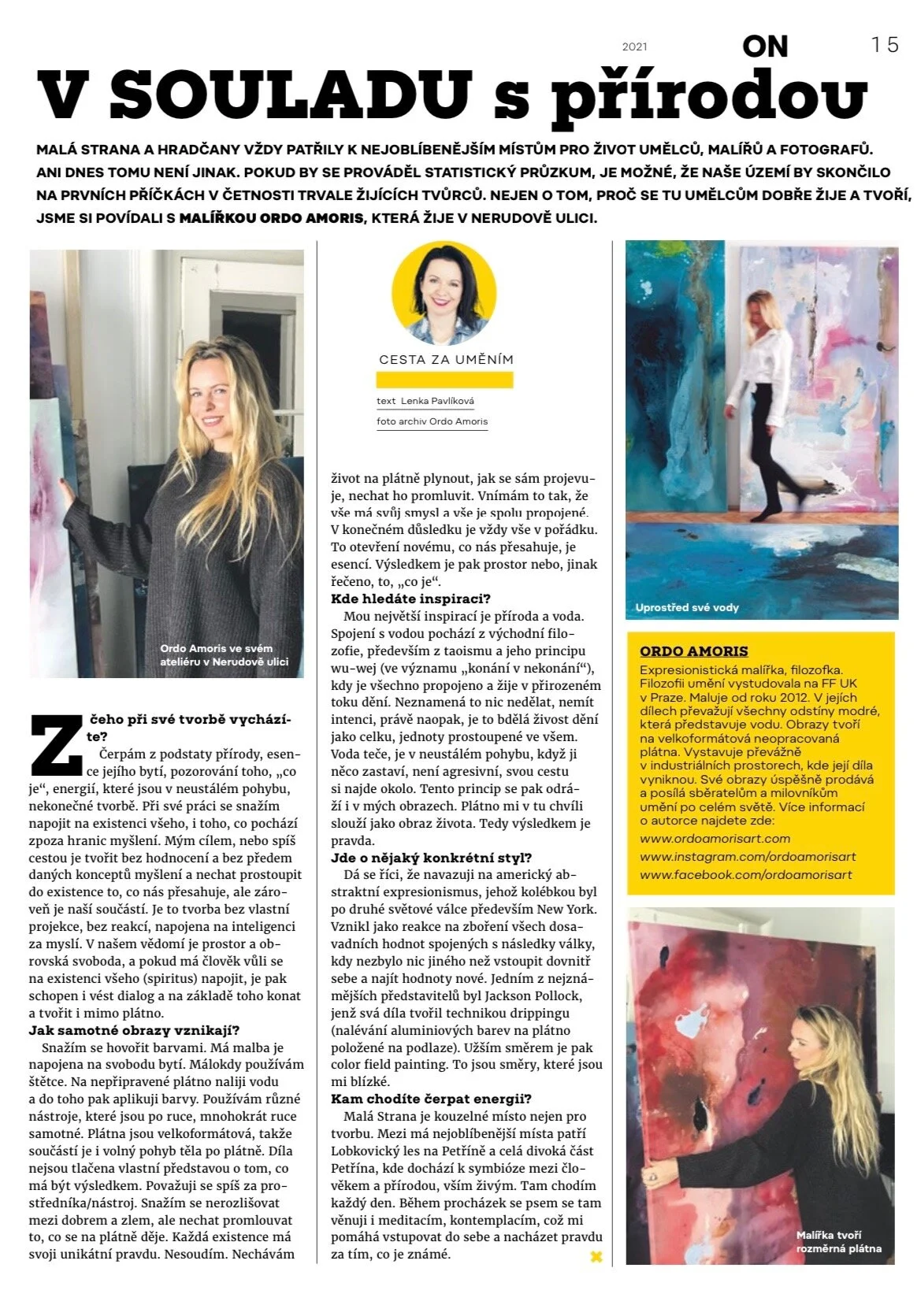 In alignment with Nature | interview in Obecni Noviny Male Strany a Hradcan