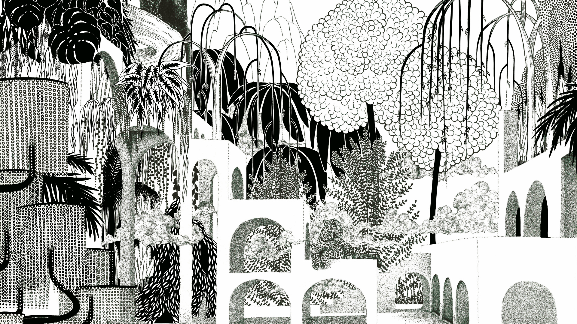 botanical jungle illustration art print