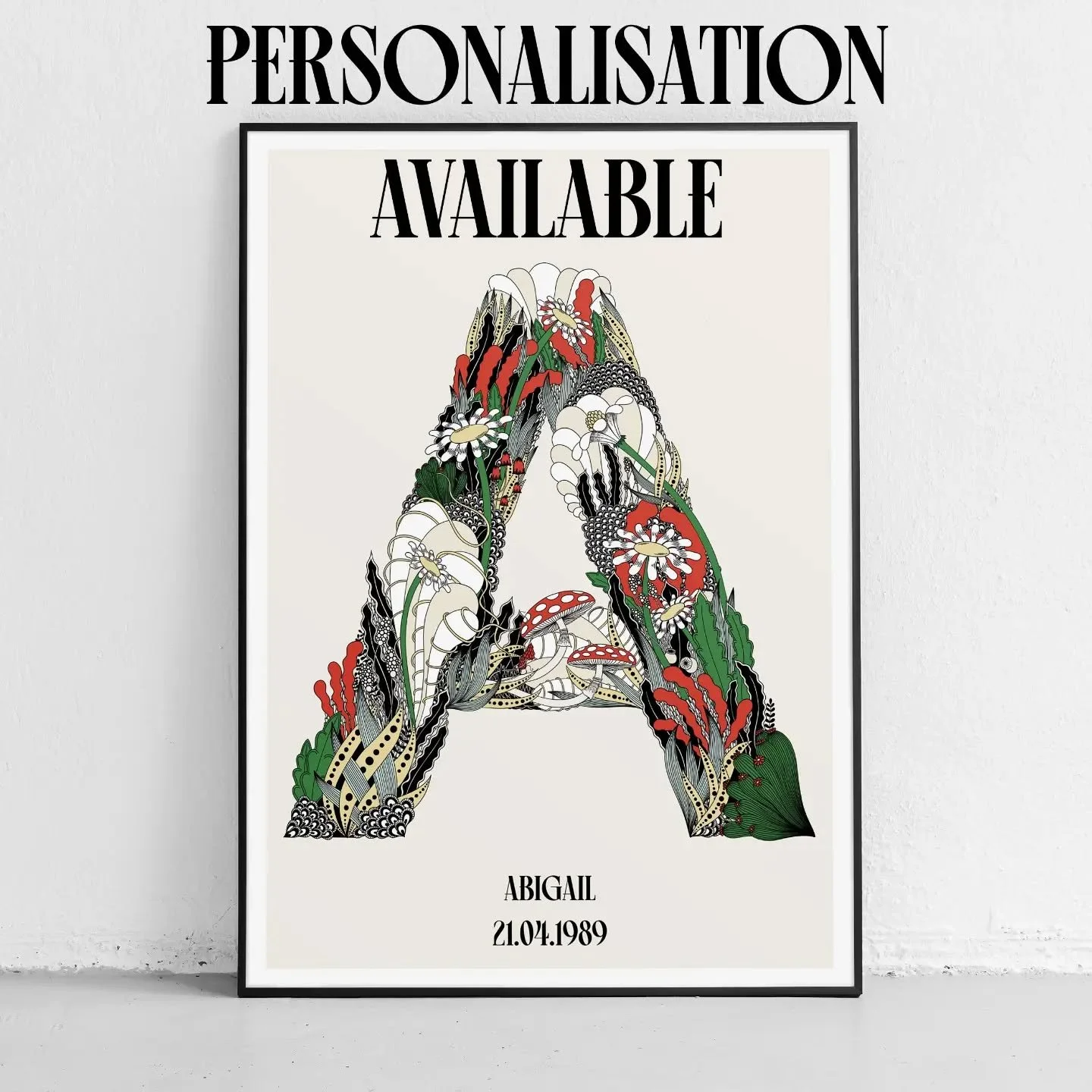Personalisation is now available for the alphabet collection! Currently I have A, R, I, E and P available online. Next up is H on the list.
