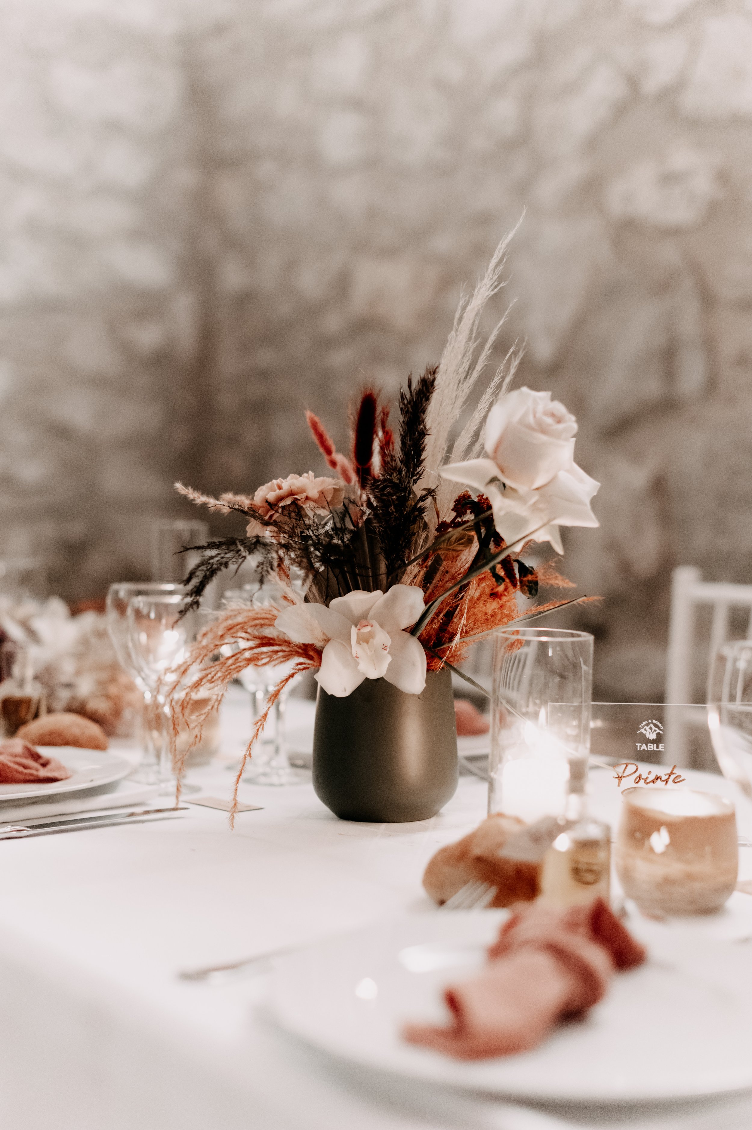 composition fleurs centre de table mariage