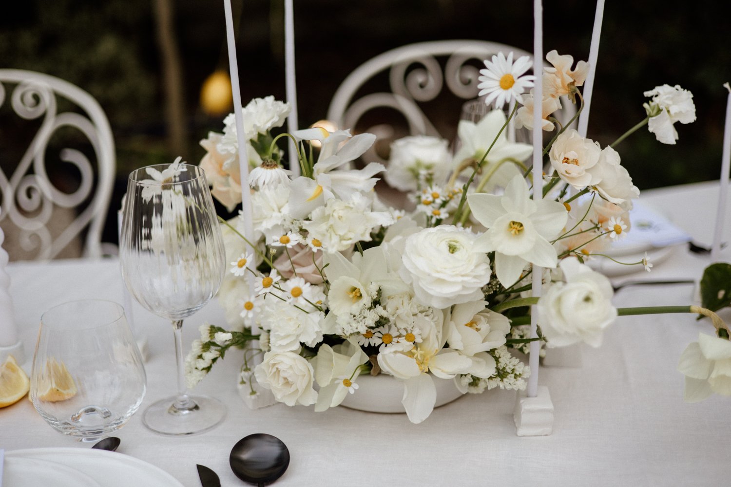 composition florale diner mariage