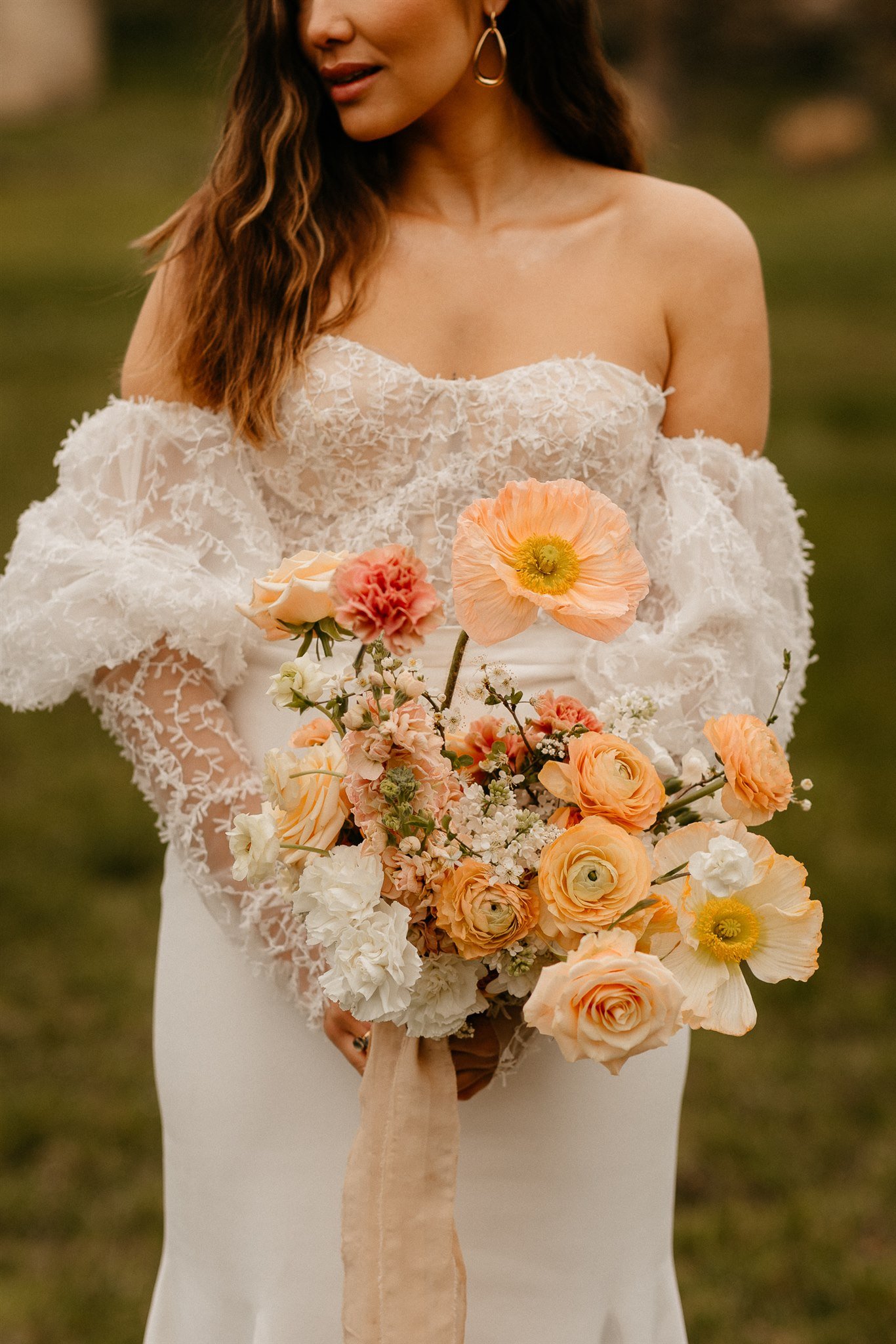 bouquet de mariée pavot