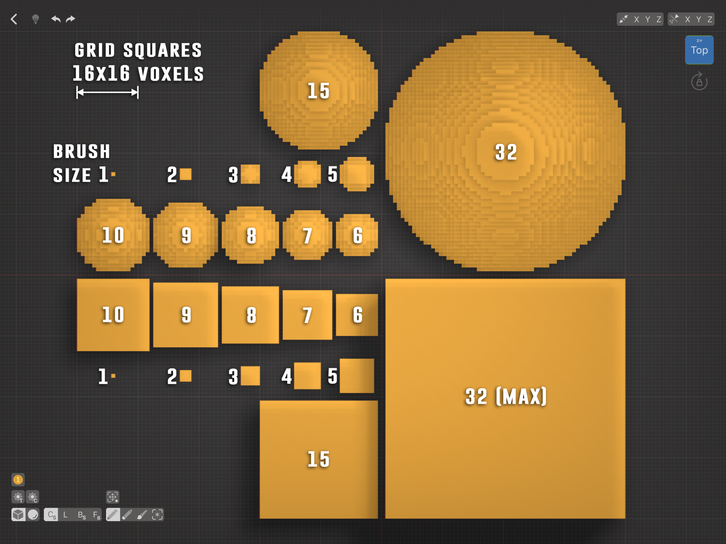 brush sizes