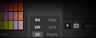 MagicaVoxel’s view options underneath the Brush Panel.