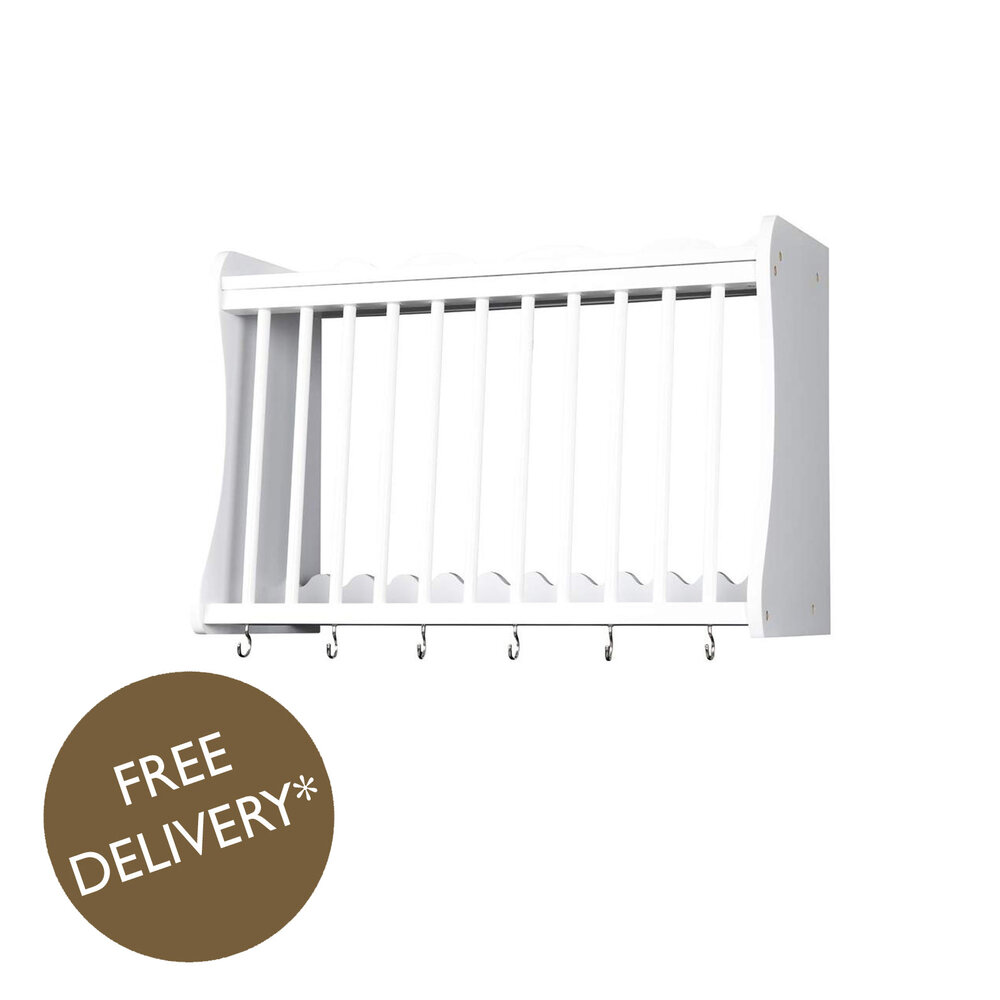 Minack Wall-mounted Plate Rack // Classic White