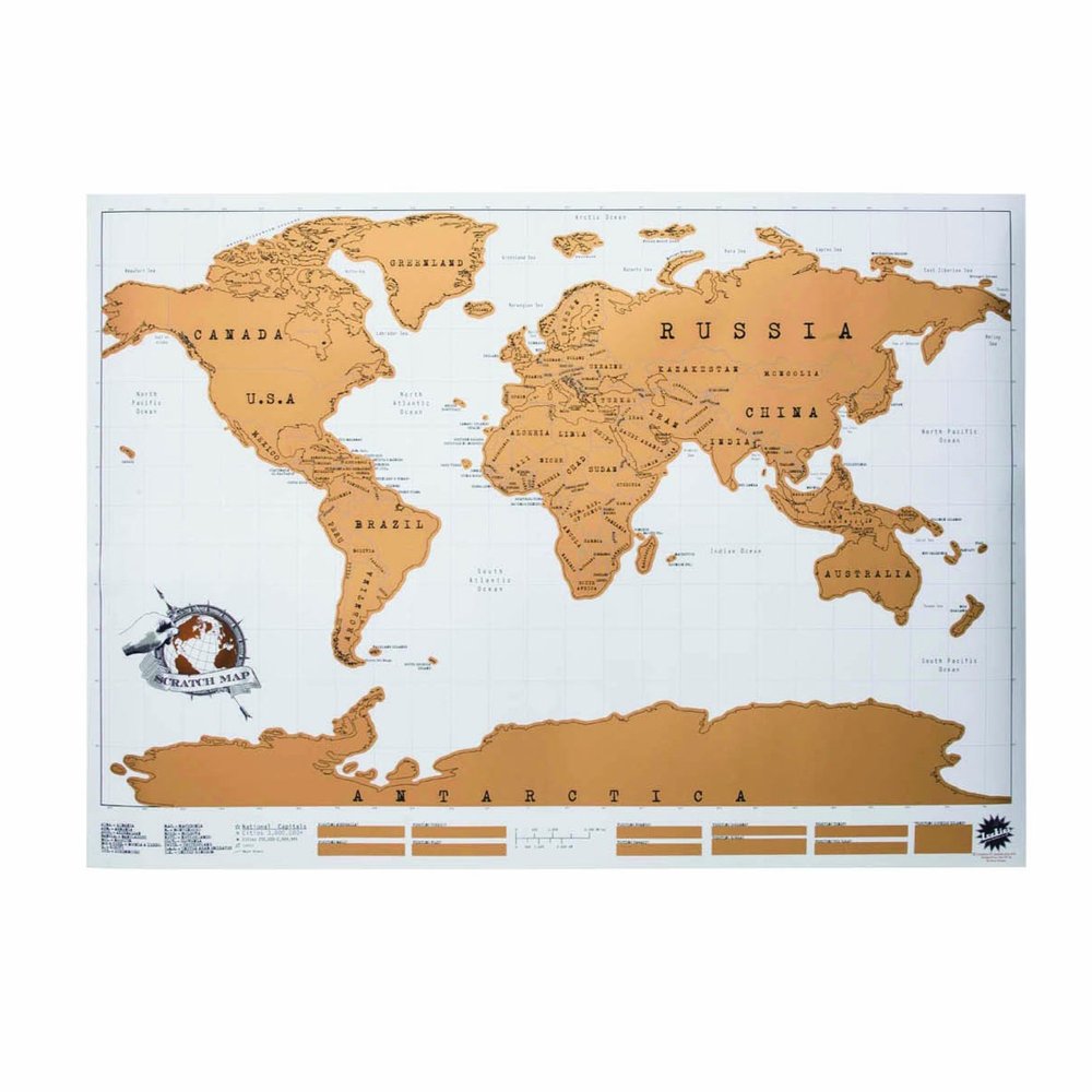 World Scratch Map Poster