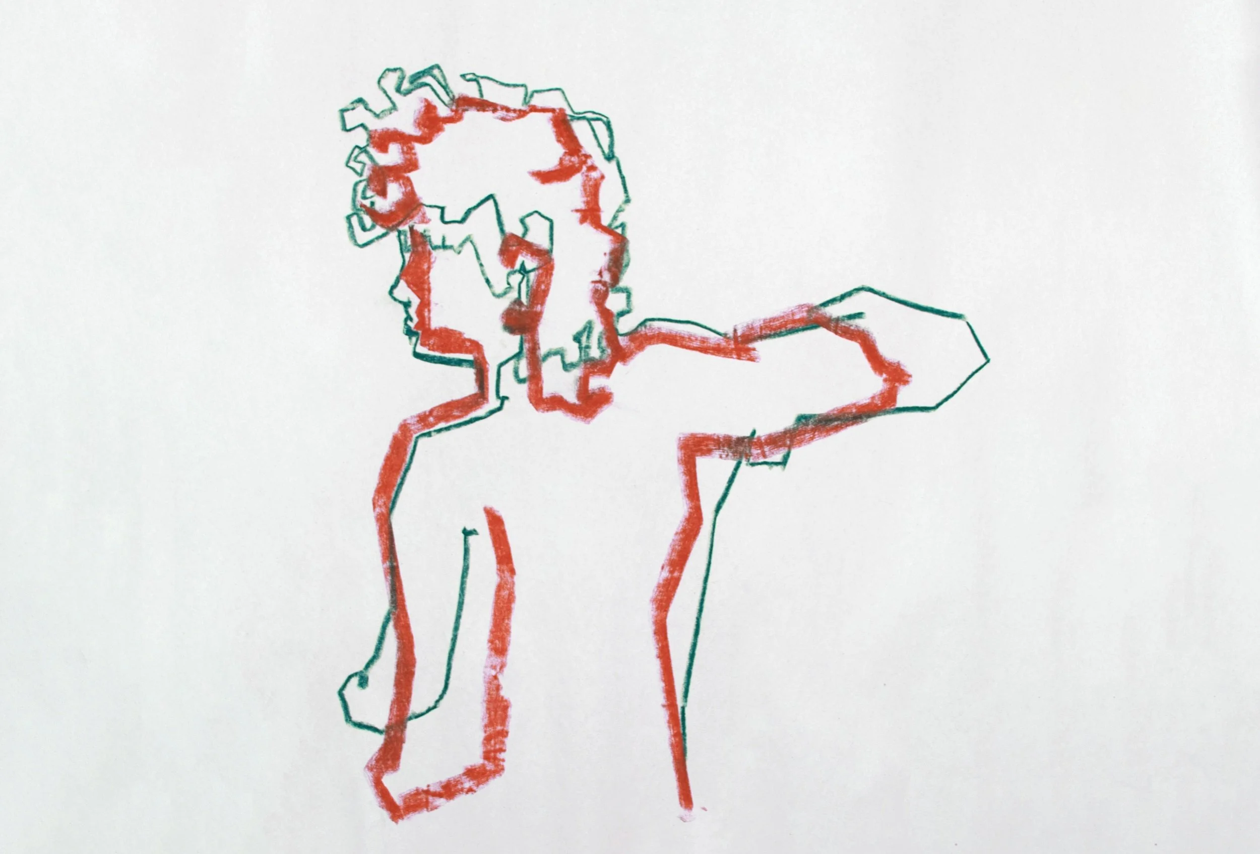  Chalk on newsprint paper   A0 