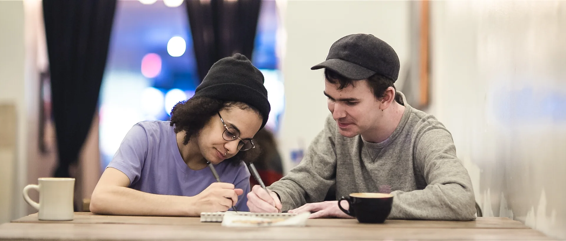 this scene is about sharing a quiet cup of coffee. it’s also about gender, mental heatlh, and dating.