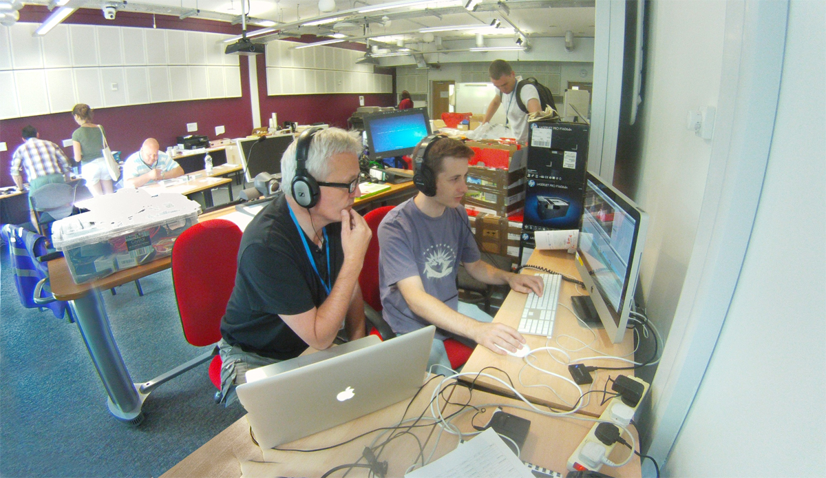 Editing with Dan Gale at the University of Bath. Using 2 Macs and Final Cut Pro to edit 7 days of footage into a 6 minute film and screen to 1500 people within 24 hours. No pressure then…...