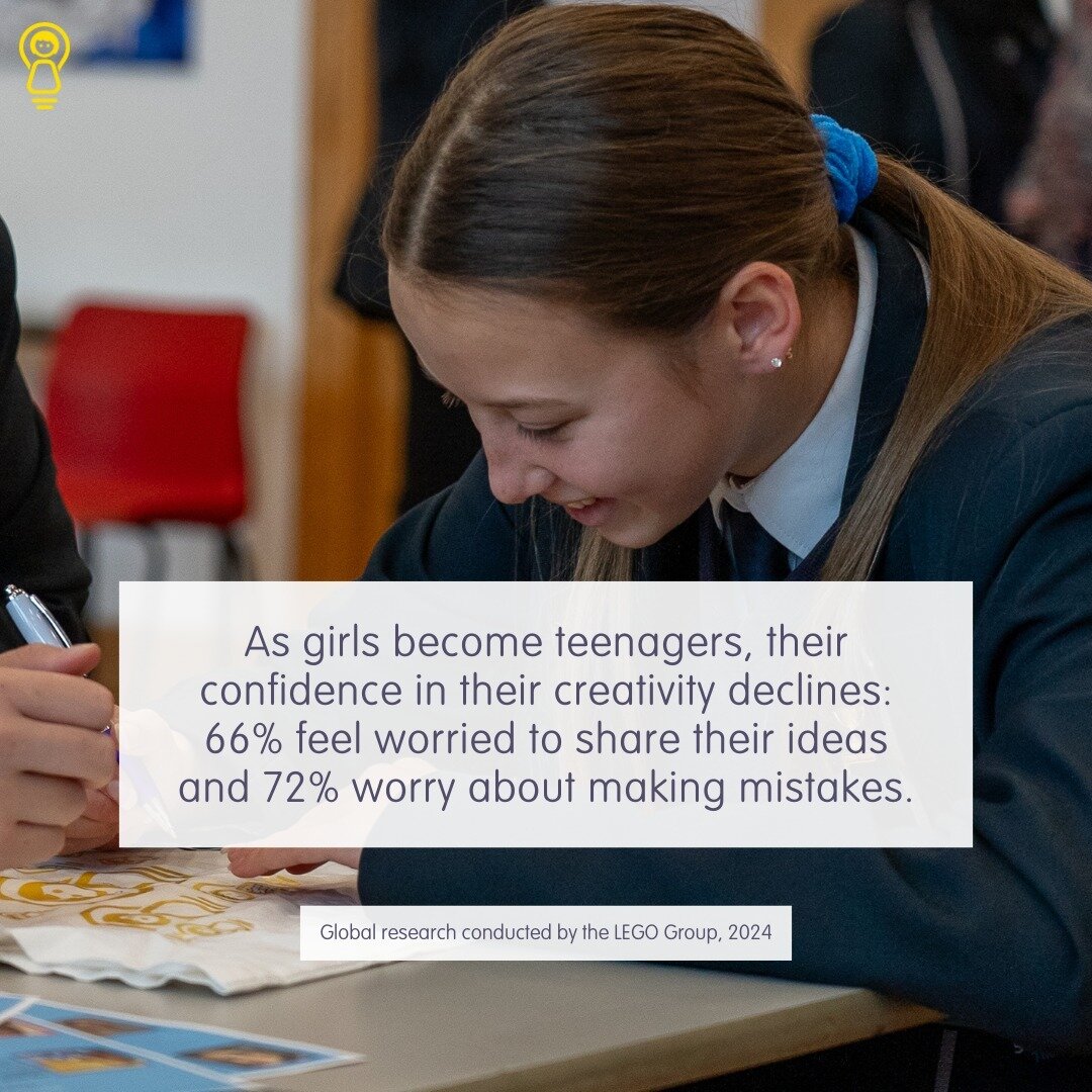 🔍 Research consistently shows that girls self-confidence declines significantly as they enter their teenage years.⁠
⁠
📊 A recent piece of research, conducted by the LEGO Group across 36 countries, has found that this also affects girls' creativity,