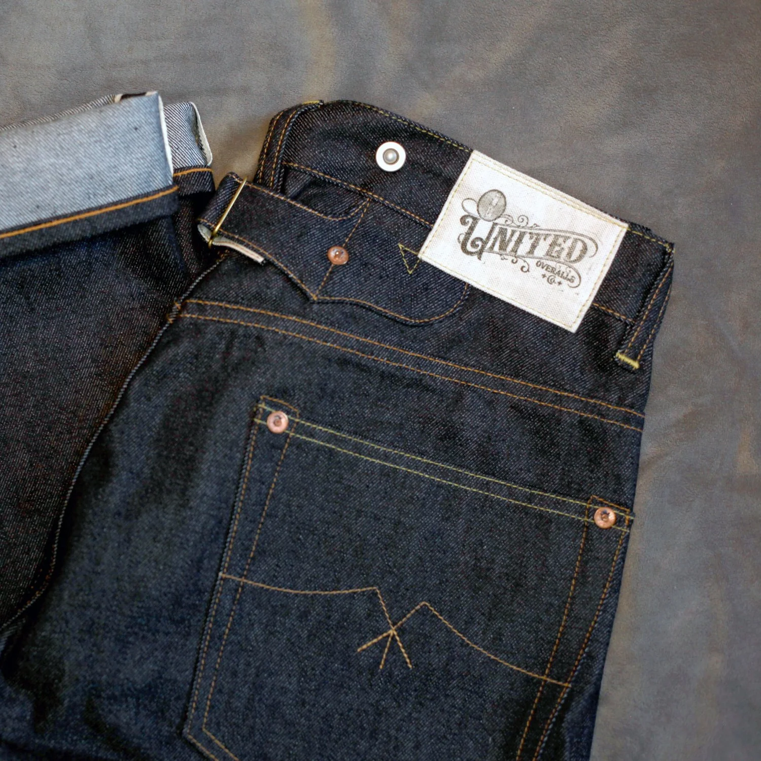 United Overalls ED-2 Cinch Back Selvedge Denim — United Overalls
